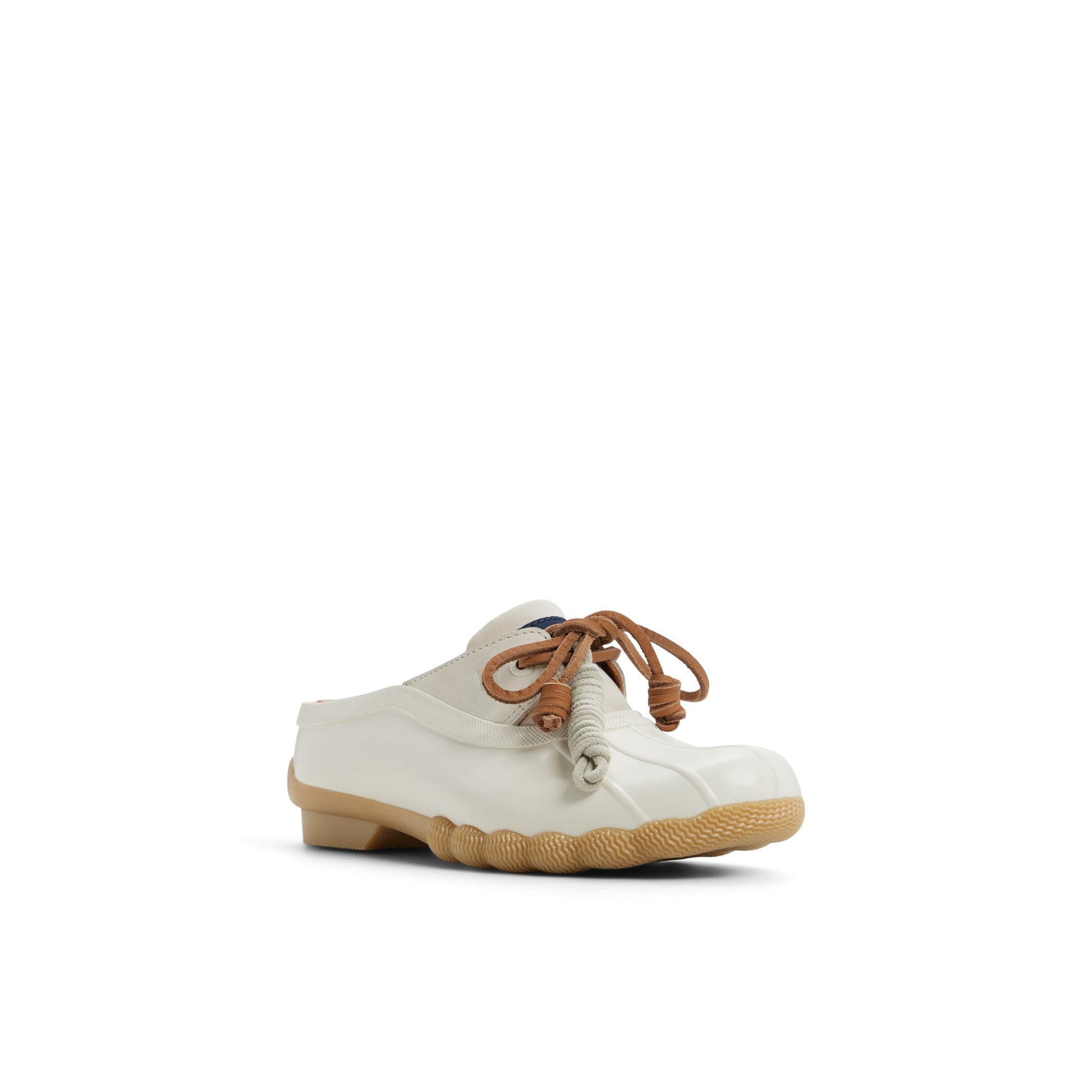 Side view of Cream Saltwater™ Duck Mule Clog Duck Mule Shoes