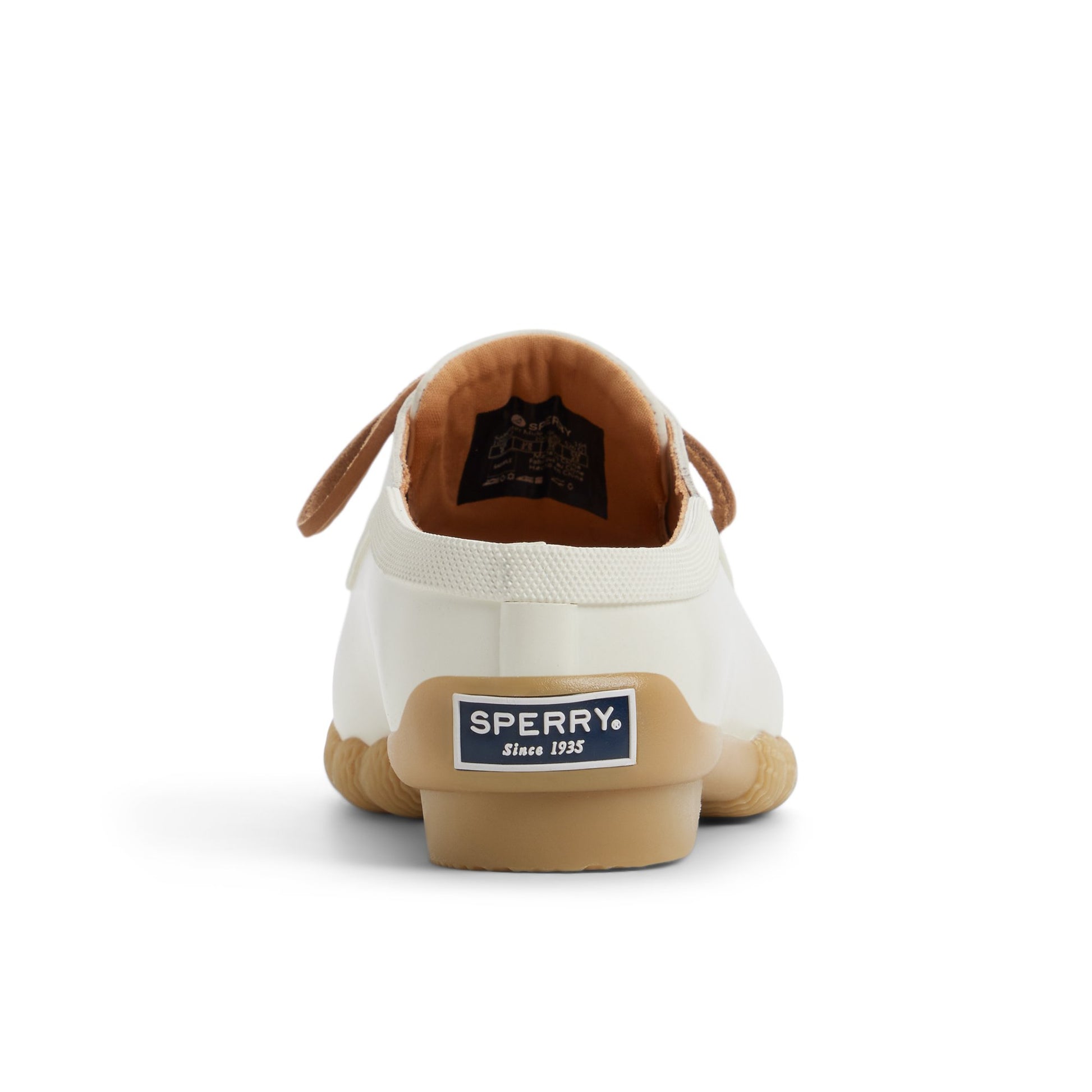 Three-quarter angle of Cream Saltwater™ Duck Mule Clog Duck Mule Shoes's front side