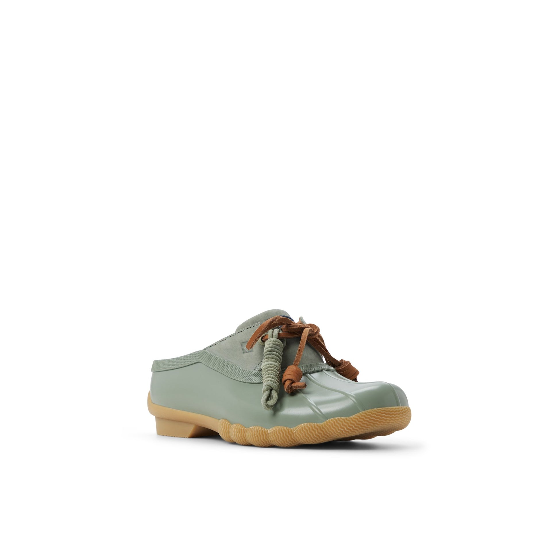Side view of Olive Saltwater™ Duck Mule Clog Duck Mule Shoes
