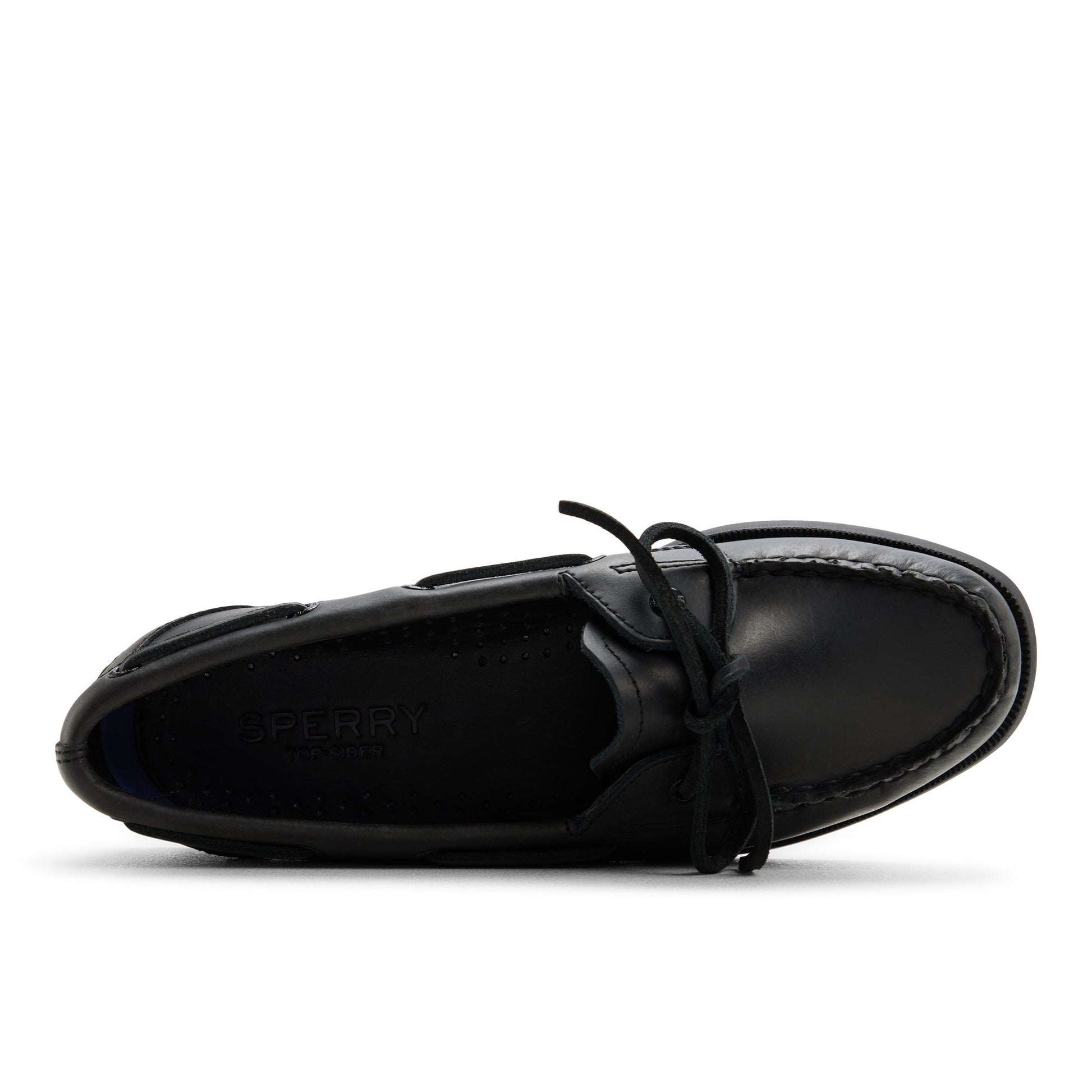 Top-down view of the Black Authentic Original™ 1 Eye Boat Shoe Boat Shoe