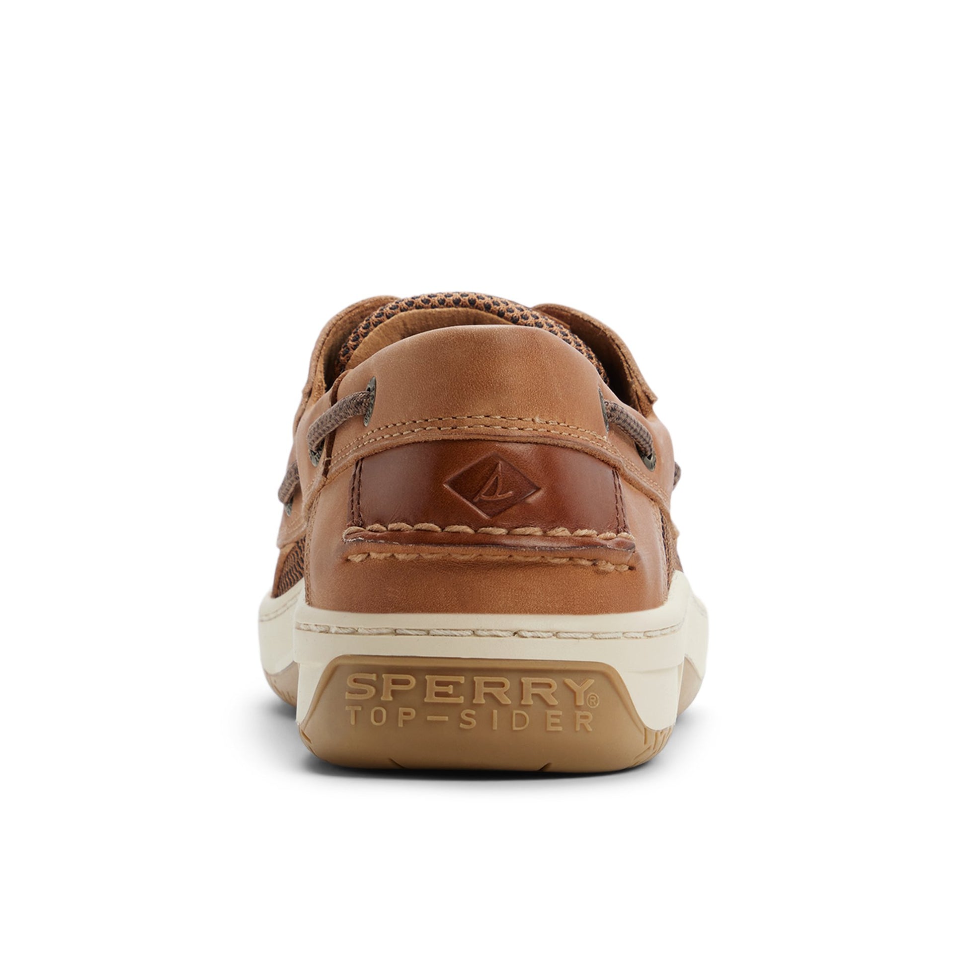 Three-quarter angle of Tan Billfish™ 3-Eye Boat Shoe Boat Shoe's front side
