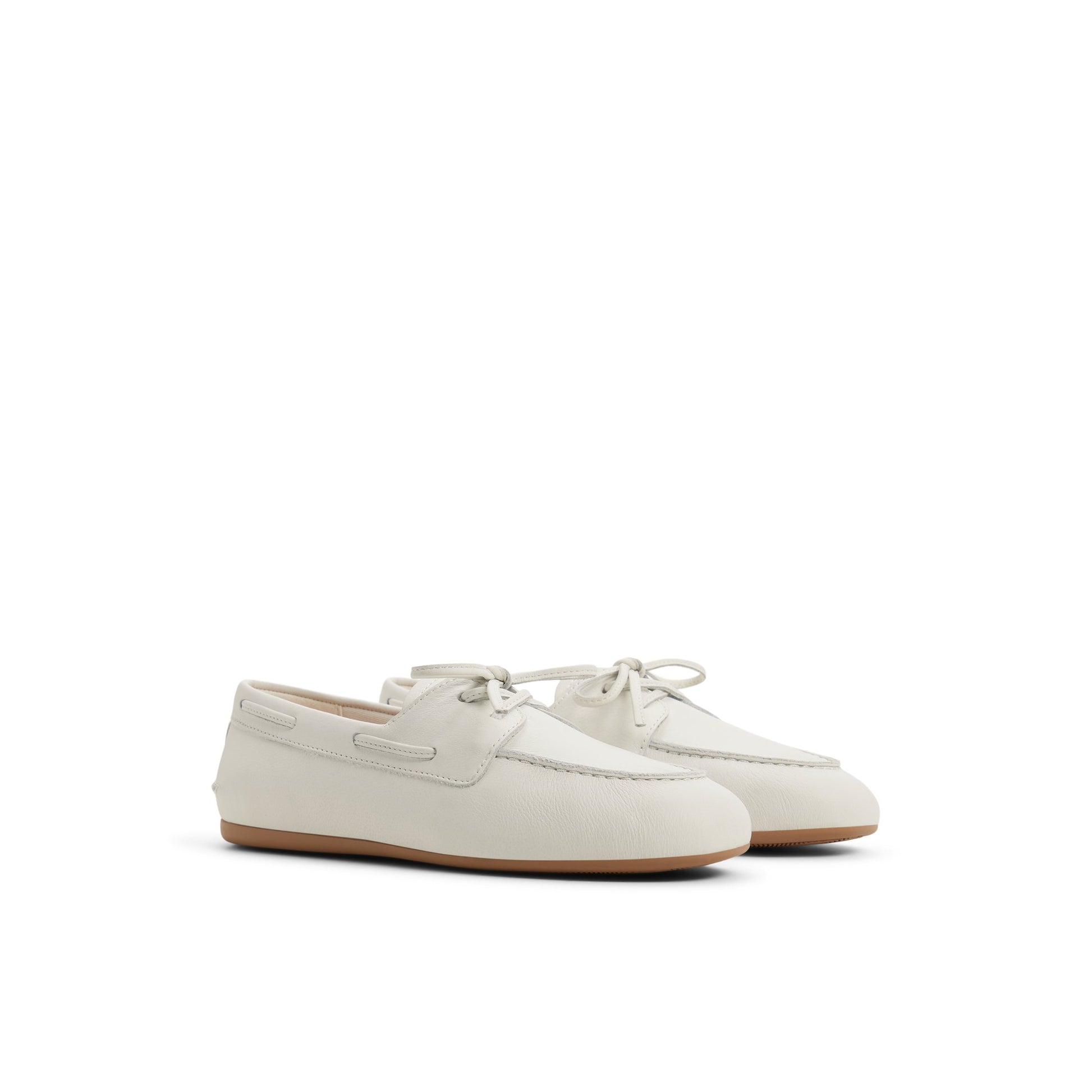 Side view of Ivory Sperry x Aritzia Slim Boat Shoe Boat Shoe