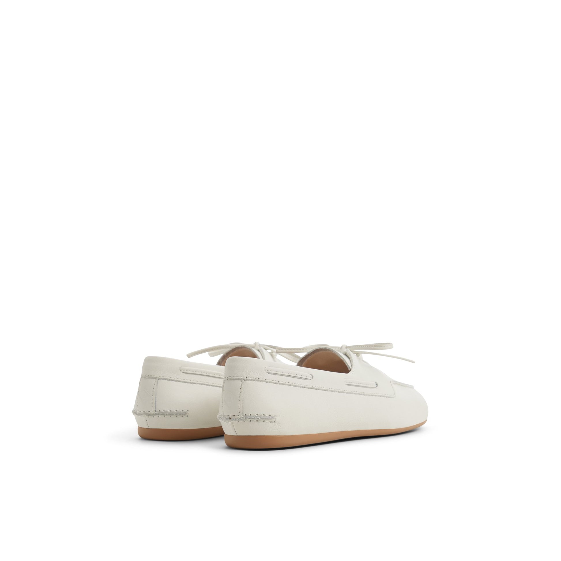 Three-quarter angle of Ivory Sperry x Aritzia Slim Boat Shoe Boat Shoe's front side