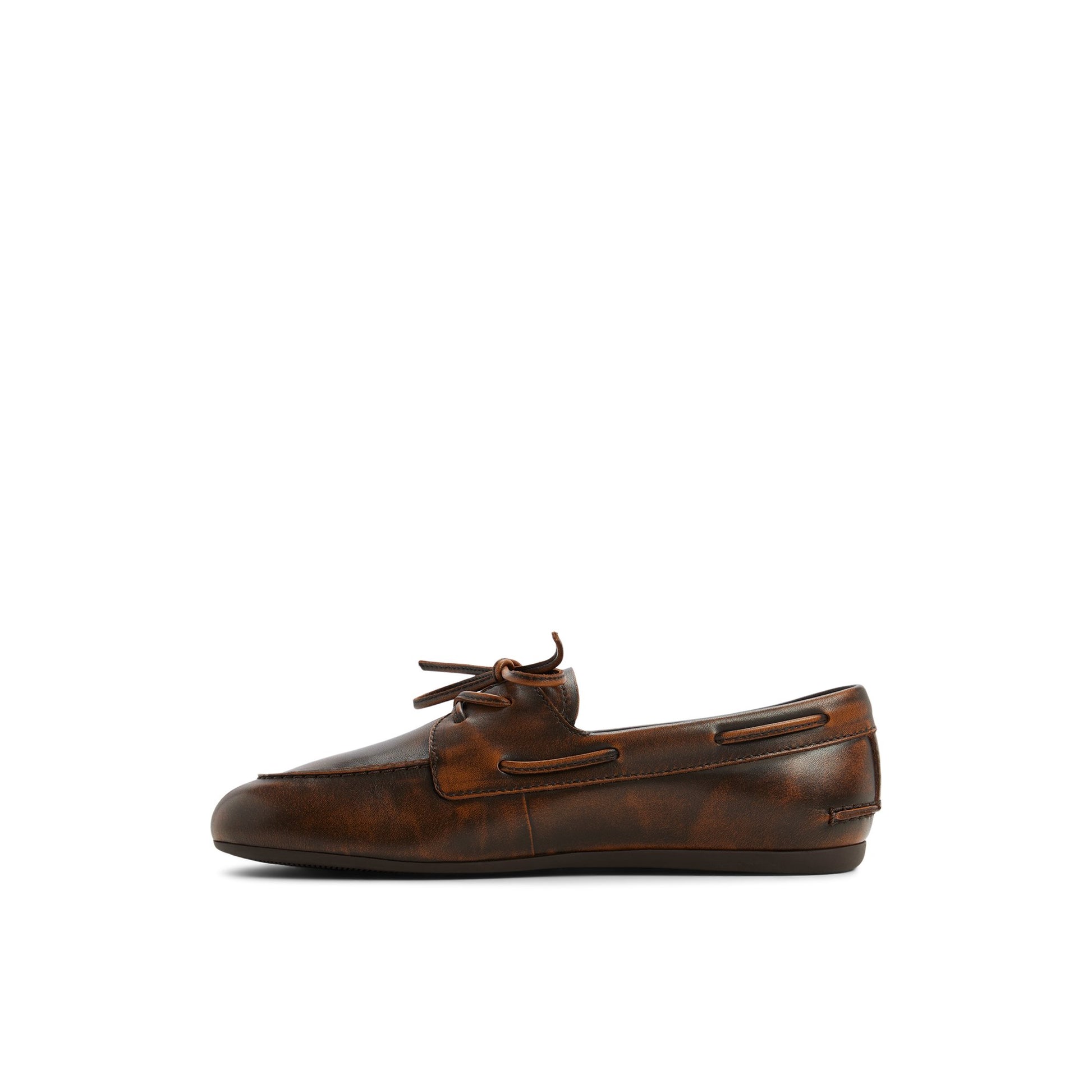 Three-quarter angle of Dark brown Sperry x Aritzia Slim Boat Shoe Boat Shoe's back side