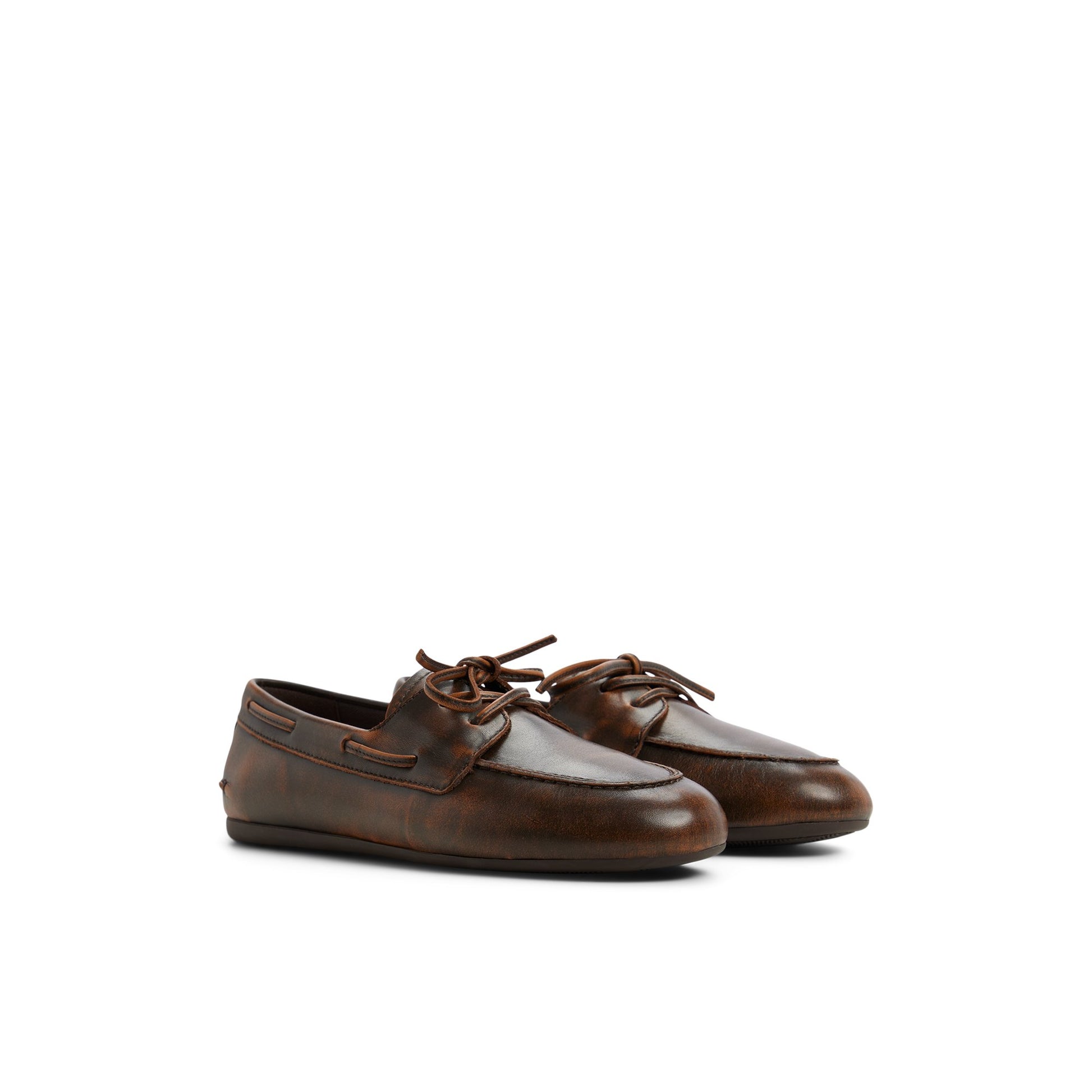 Side view of Dark brown Sperry x Aritzia Slim Boat Shoe Boat Shoe