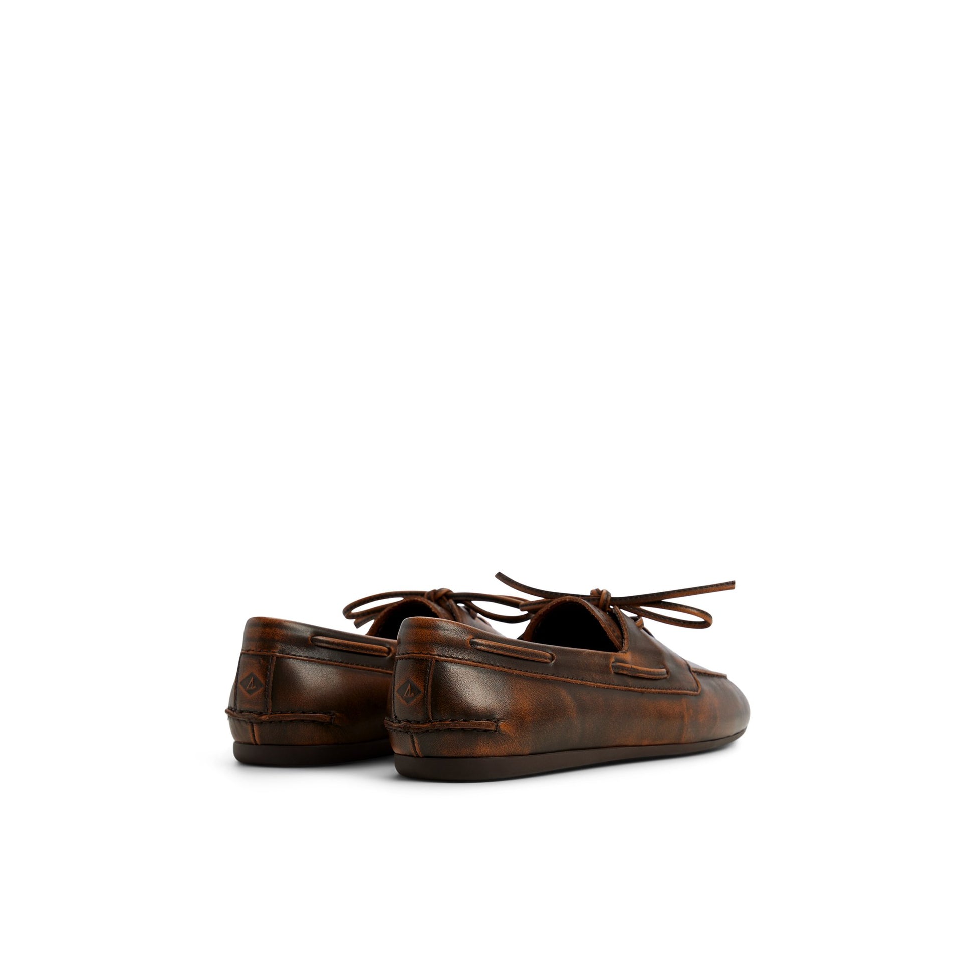 Three-quarter angle of Dark brown Sperry x Aritzia Slim Boat Shoe Boat Shoe's front side