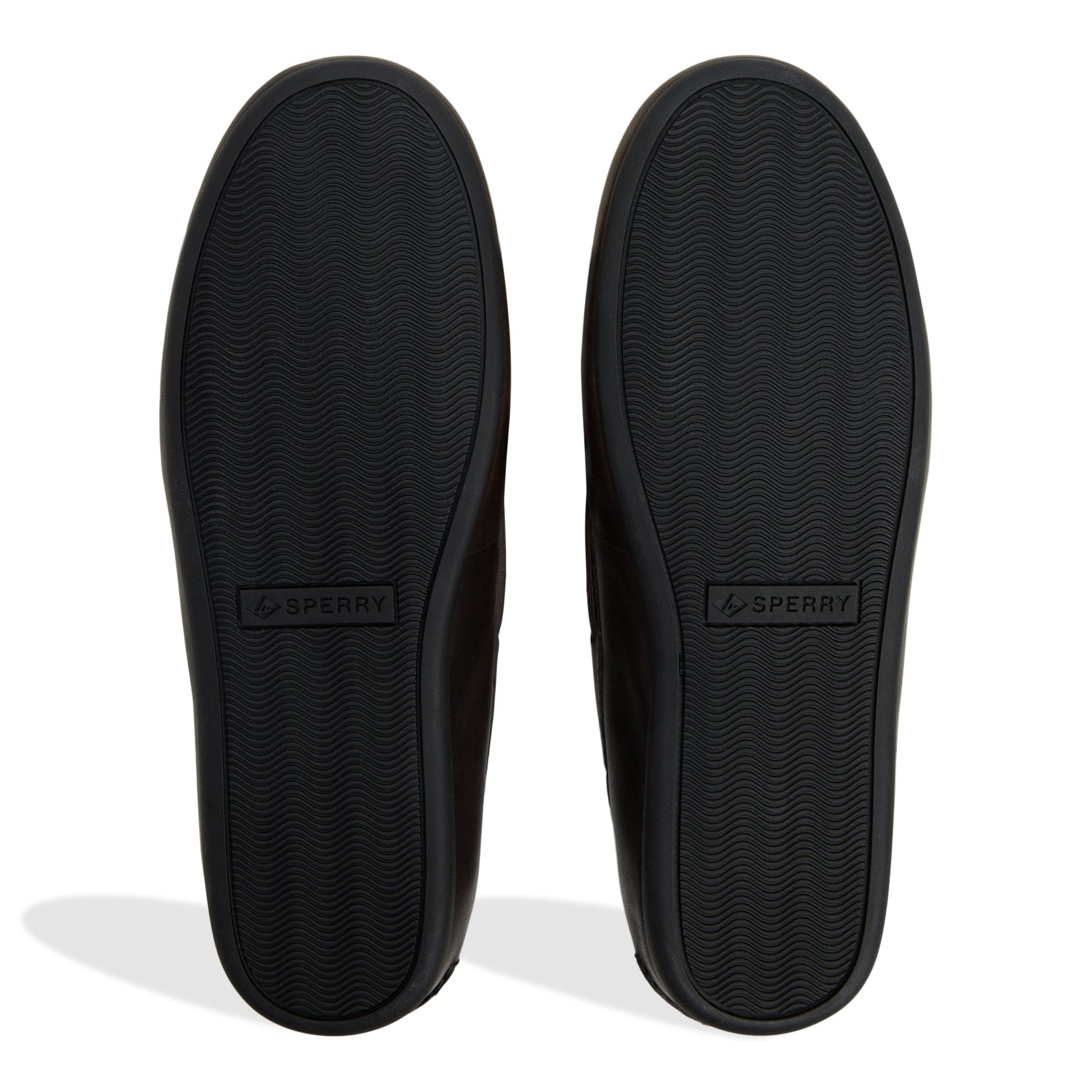 Close-up of the Black combo Sperry x Aritzia Slim Boat Shoe Boat Shoe