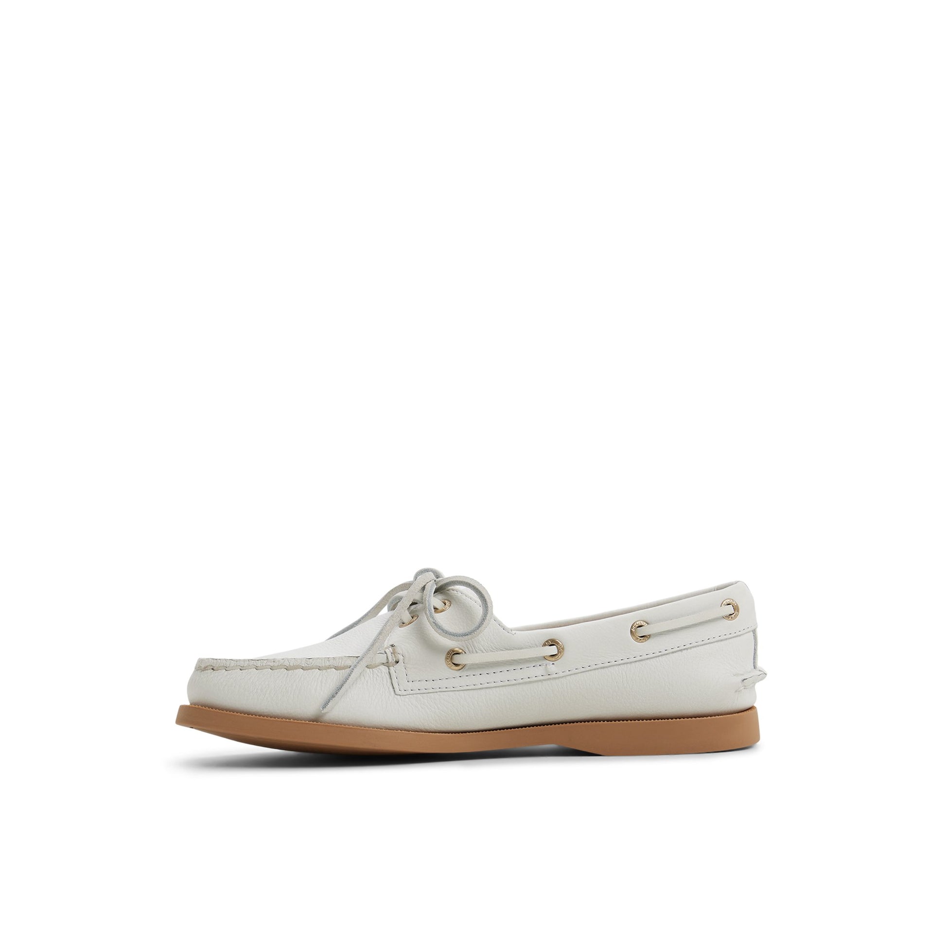 Three-quarter angle of Ivory Sperry x Aritzia Authentic Original™ 2-Eye Boat Shoe Boat Shoe's back side