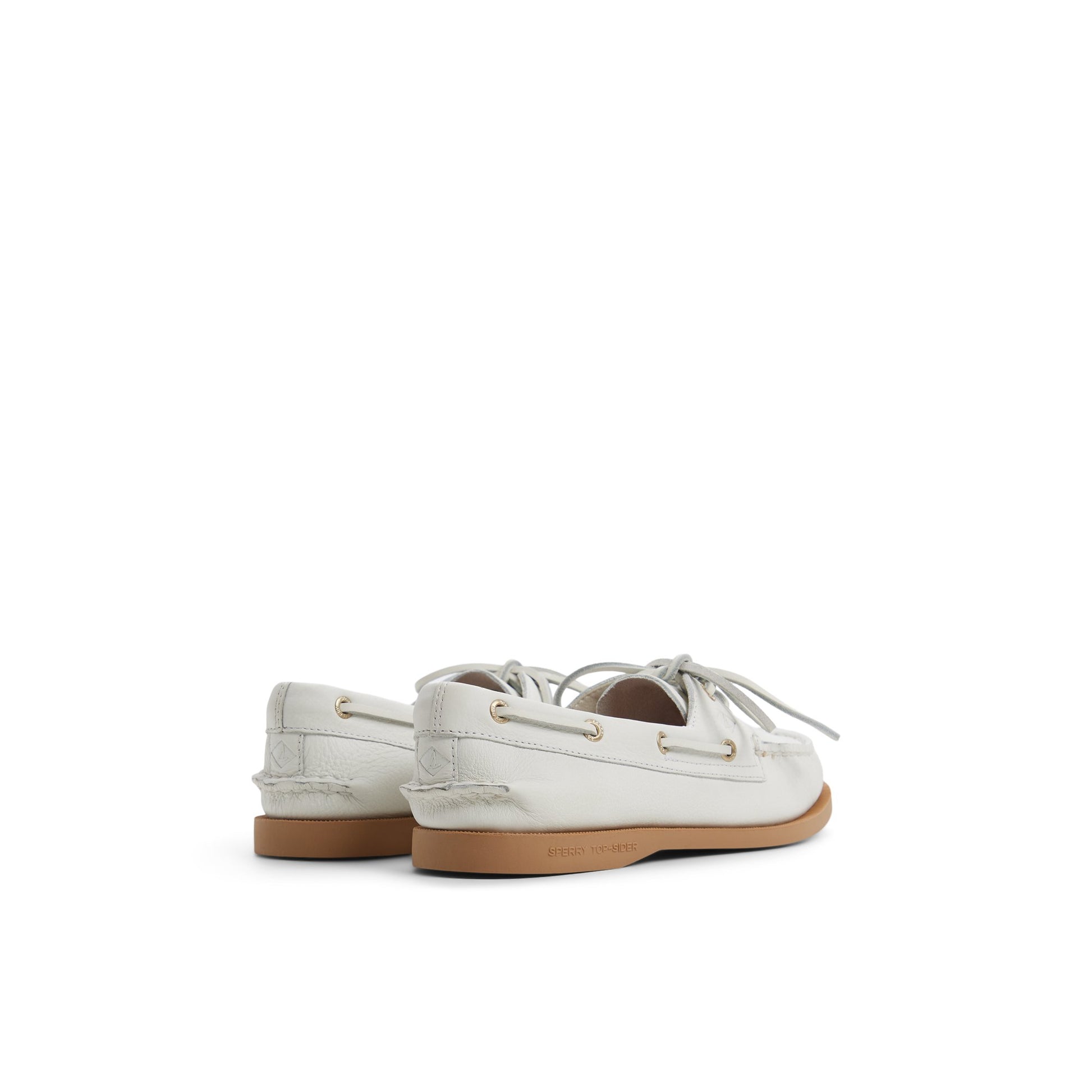 Three-quarter angle of Ivory Sperry x Aritzia Authentic Original™ 2-Eye Boat Shoe Boat Shoe's front side