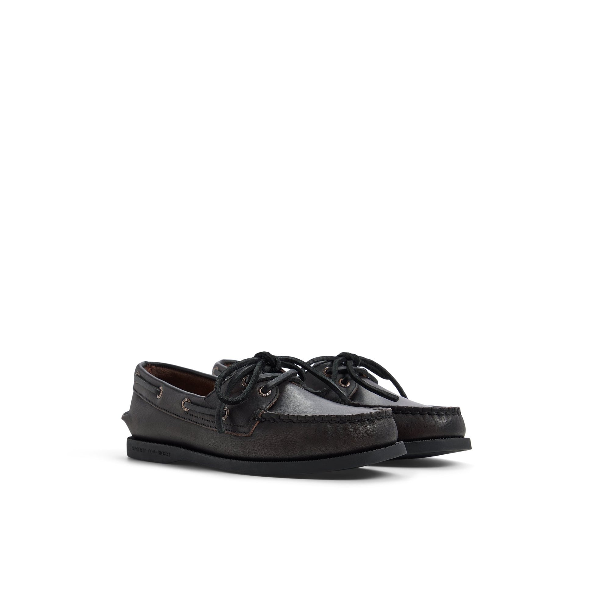 Side view of Black combo Sperry x Aritzia Authentic Original™ 2-Eye Boat Shoe Boat Shoe