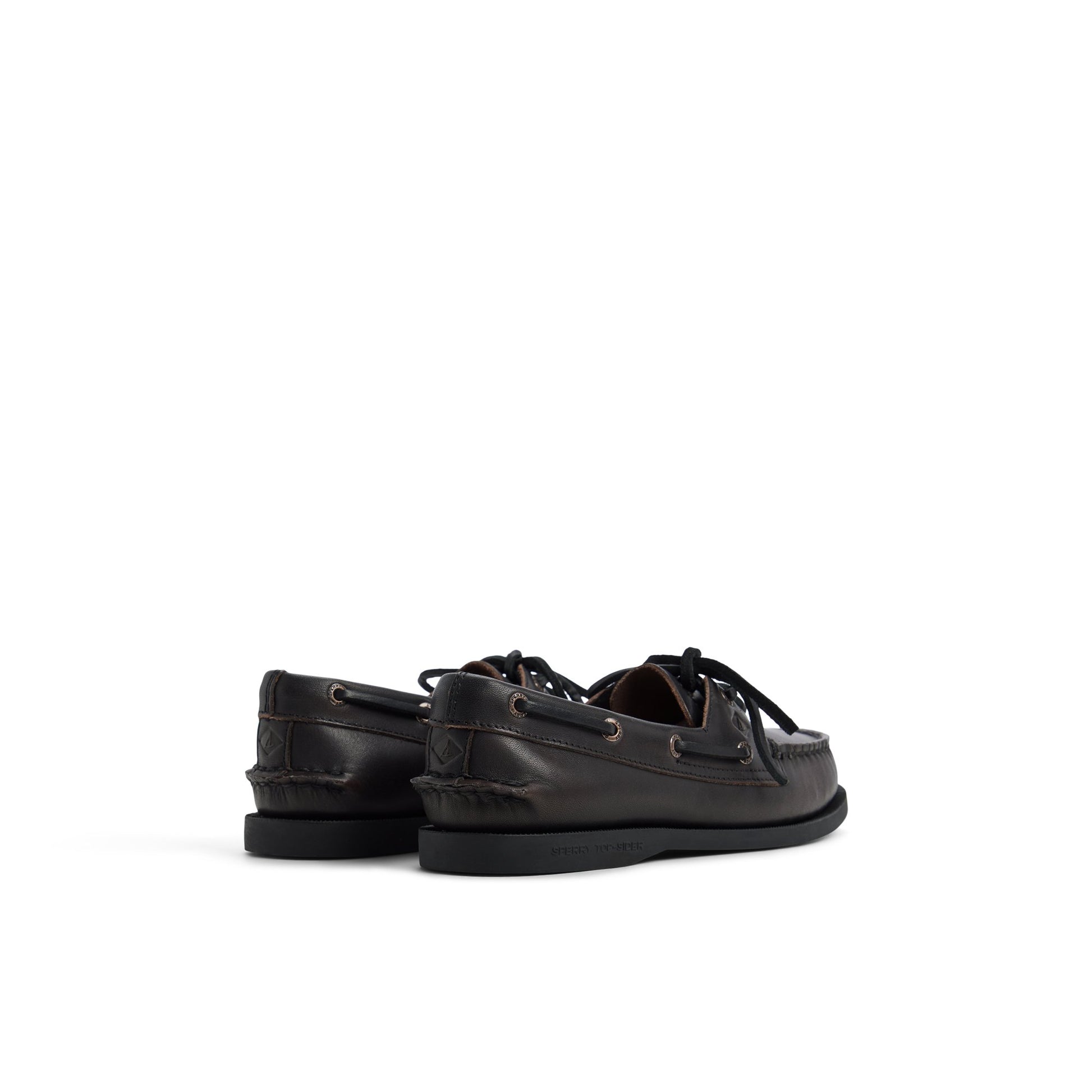 Three-quarter angle of Black combo Sperry x Aritzia Authentic Original™ 2-Eye Boat Shoe Boat Shoe's front side