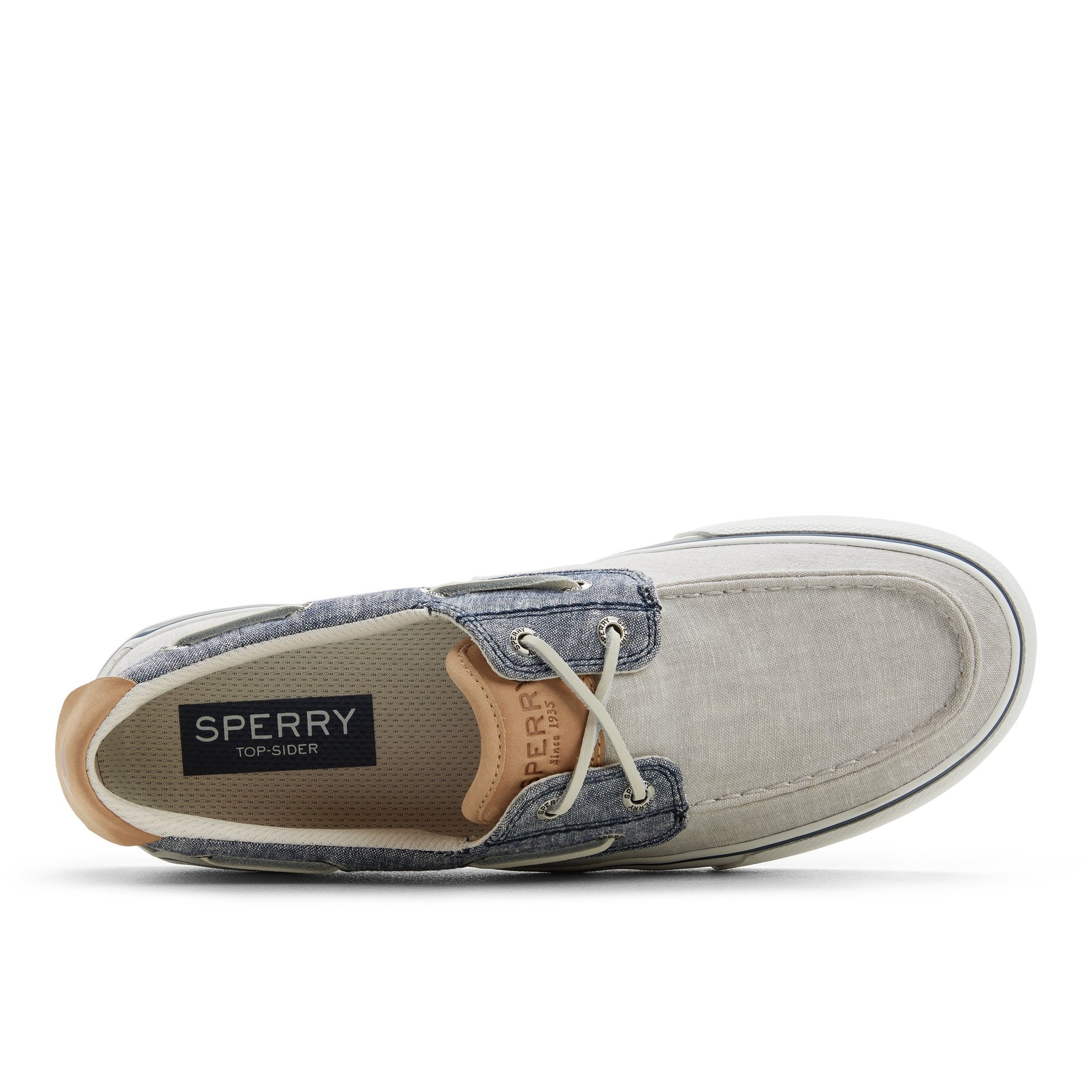 Top-down view of the Mid grey Helm 2 Eye Sneaker