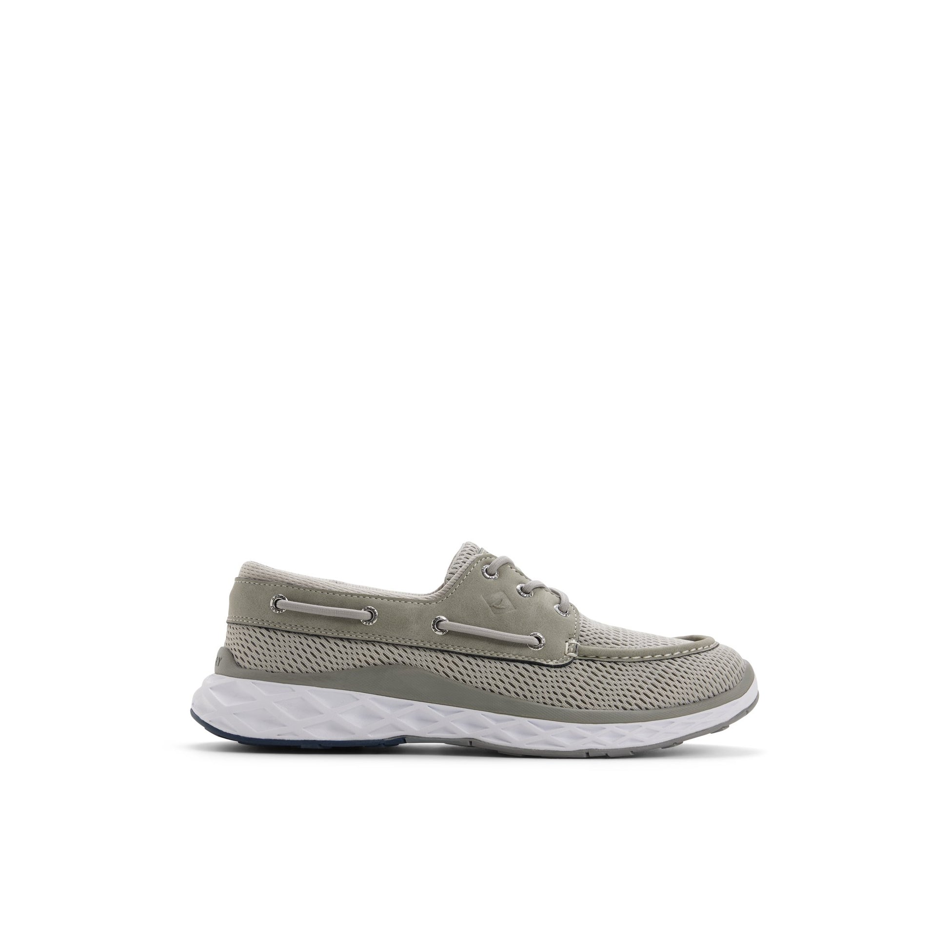 Main View of Grey Dipsail Mesh 3 Eye Boat Sneaker  for Mens
