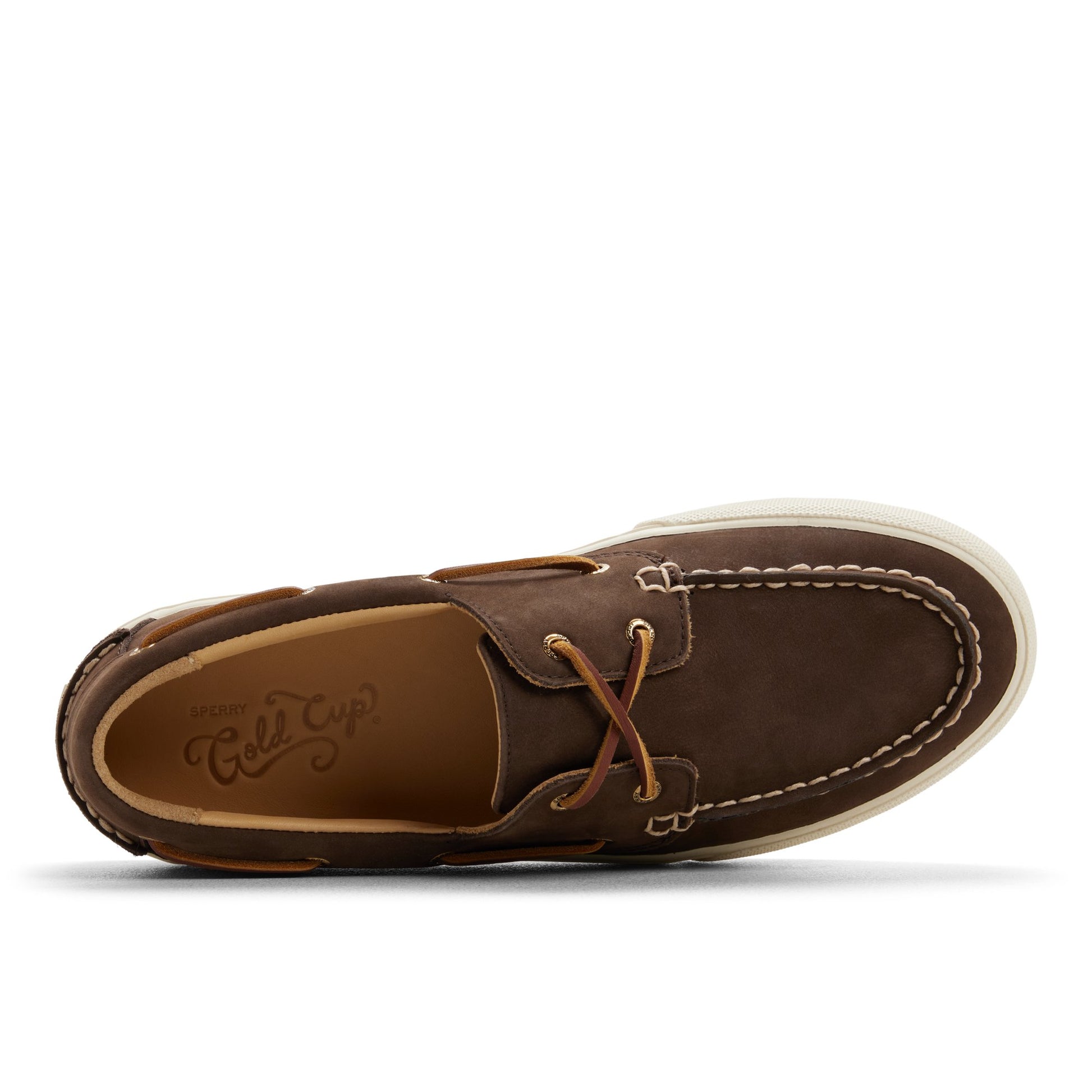 Top-down view of the Brown Gold Cup™ 2-Eye Sneaker