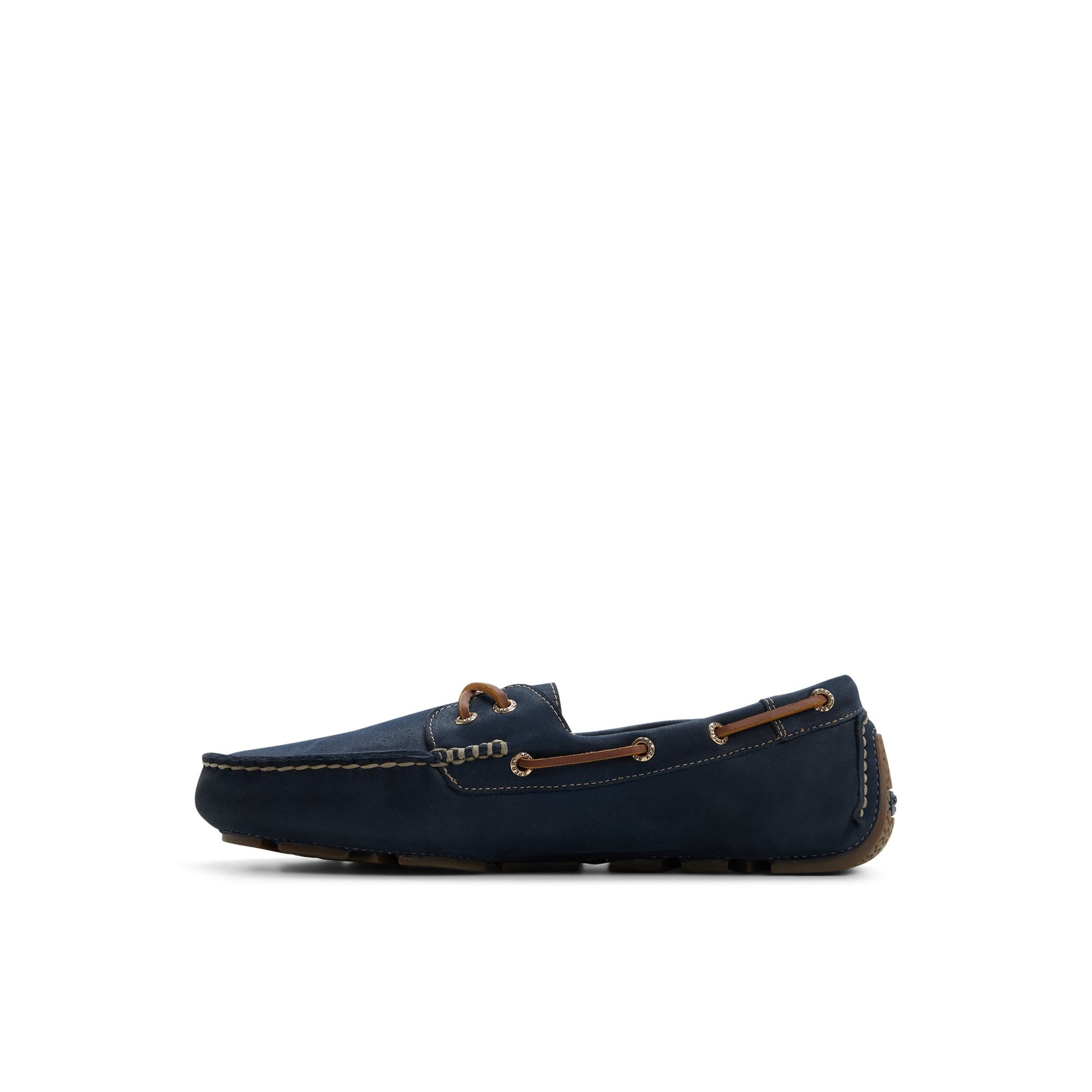 Three-quarter angle of Navy Gold Cup™ Sharpwell  2-Eye Driver Driver Shoes's back side