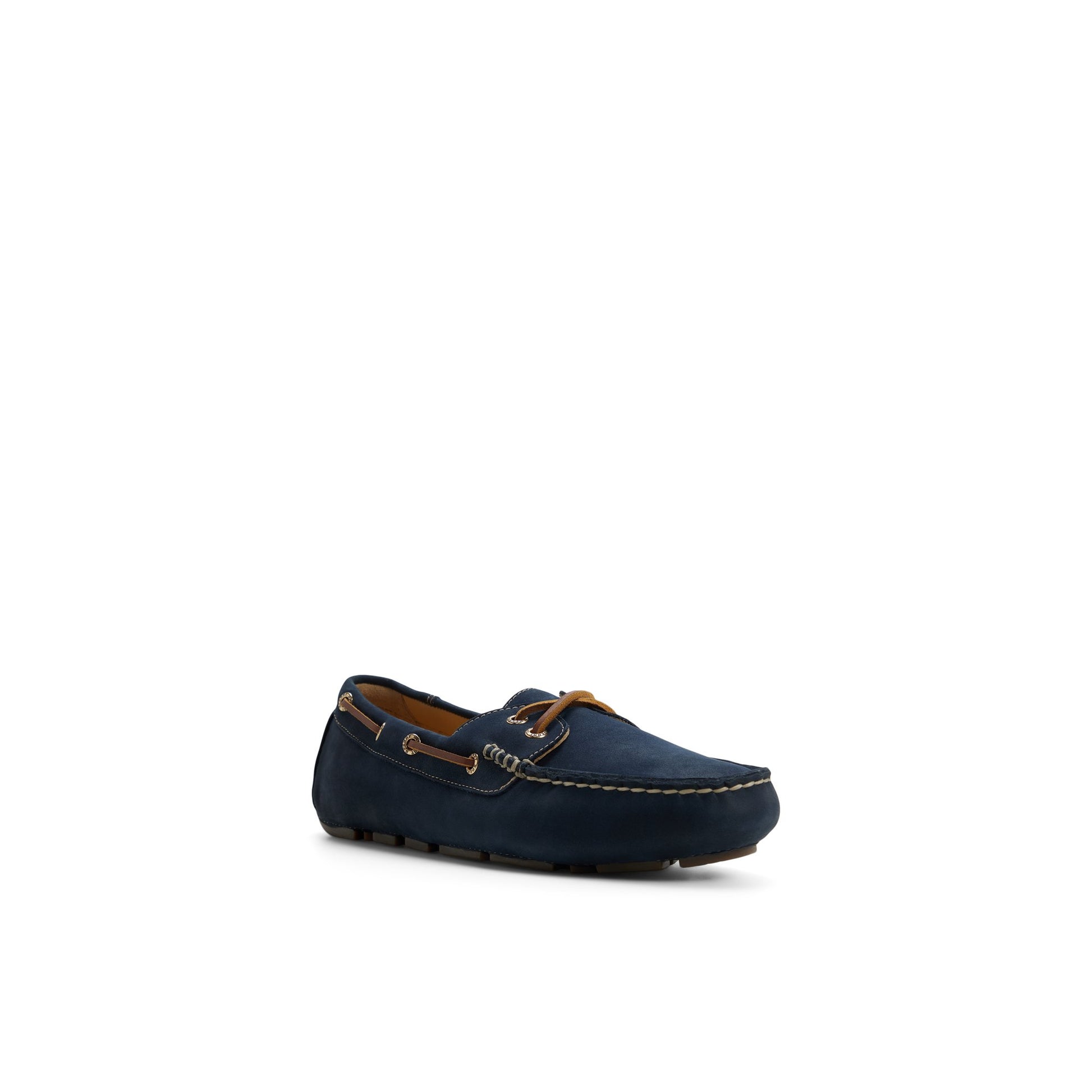 Side view of Navy Gold Cup™ Sharpwell  2-Eye Driver Driver Shoes