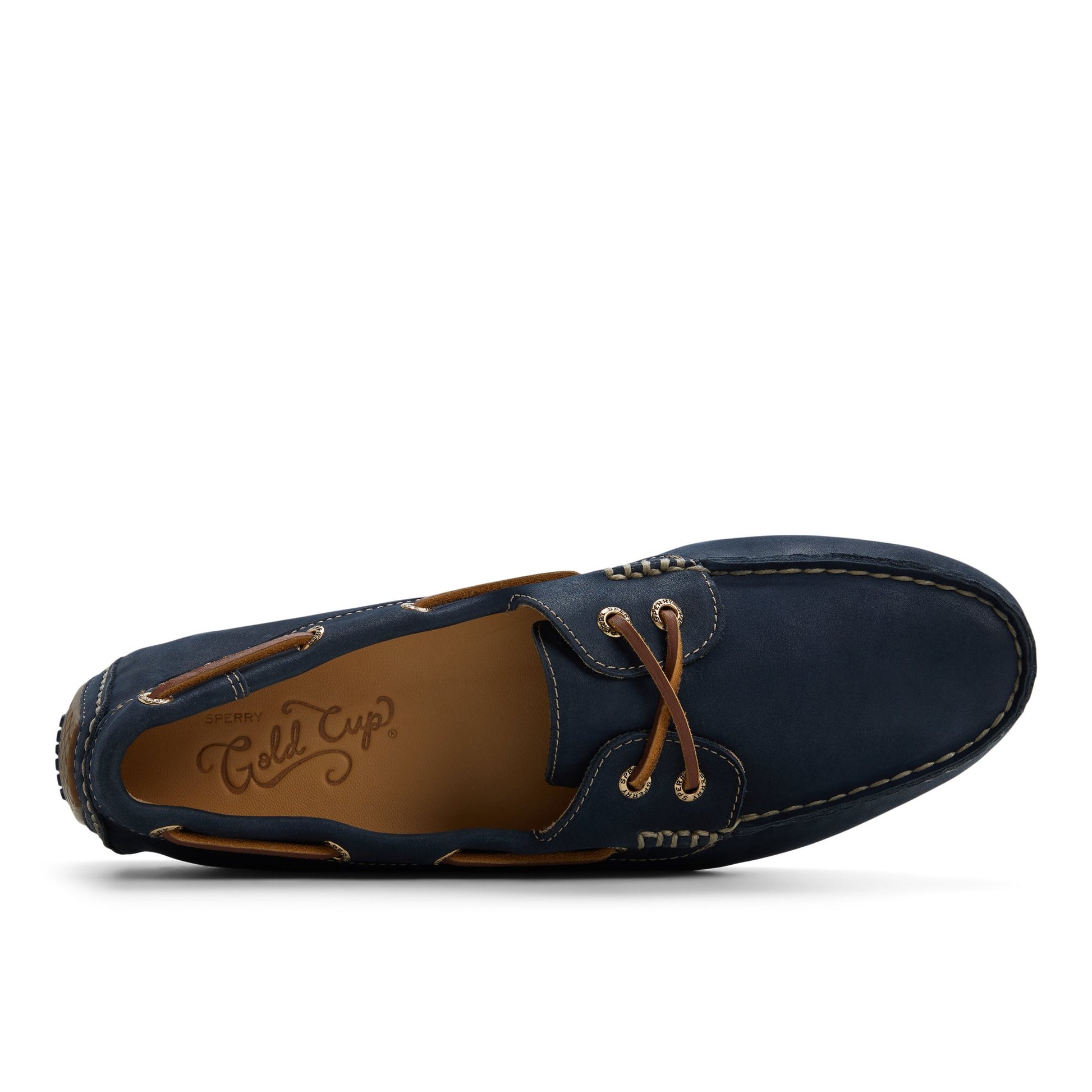 Top-down view of the Navy Gold Cup™ Sharpwell  2-Eye Driver Driver Shoes