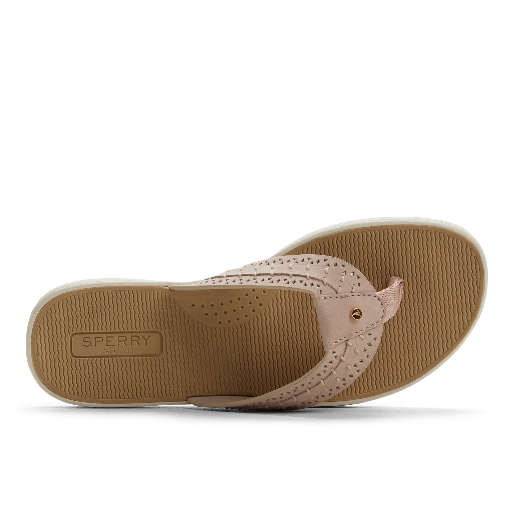 Top-down view of the Light pink Seafish 3 Flip Flop Sandal Flip Flop Thong Sandals