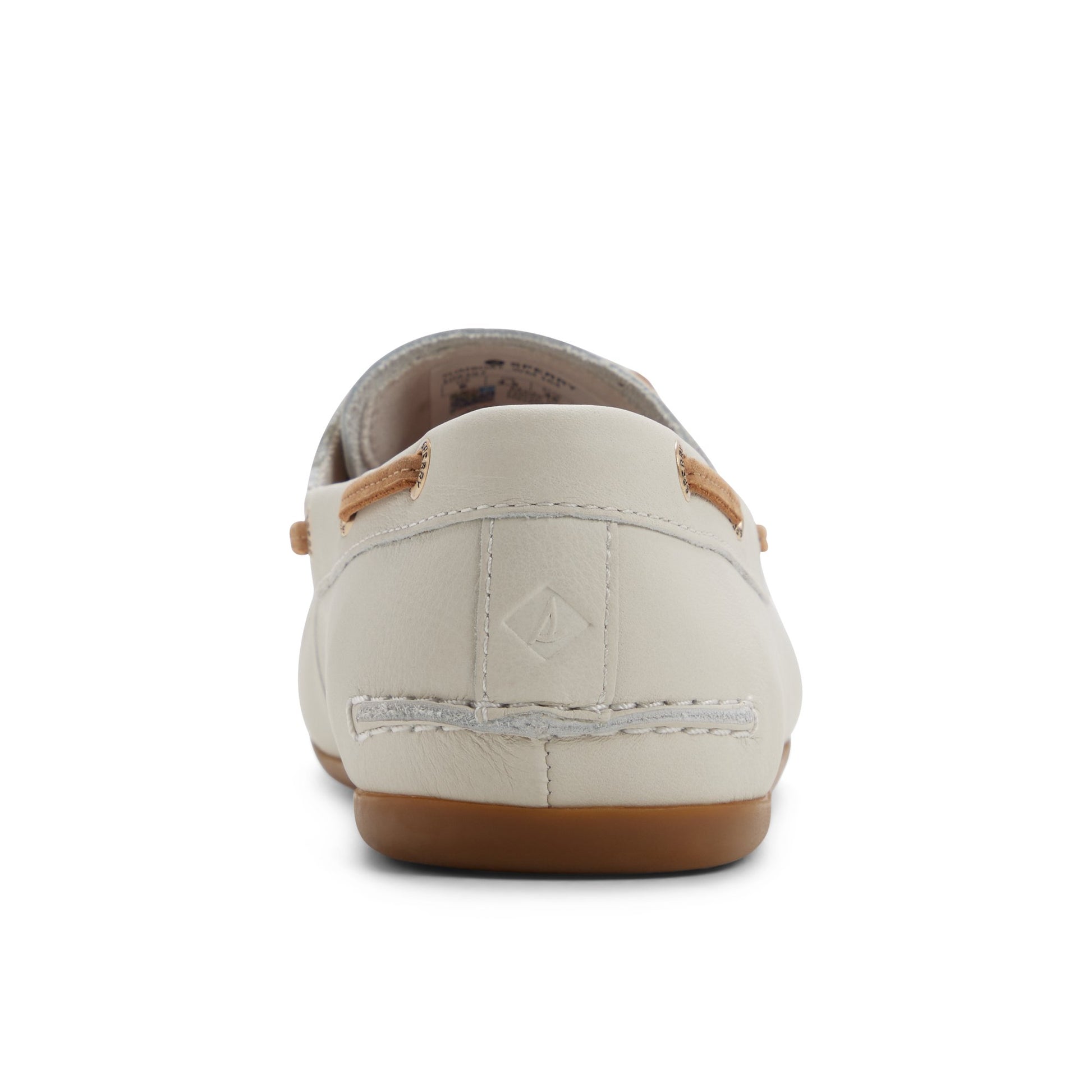 Three-quarter angle of Cream Slim Boat Shoe Boat Shoe's front side