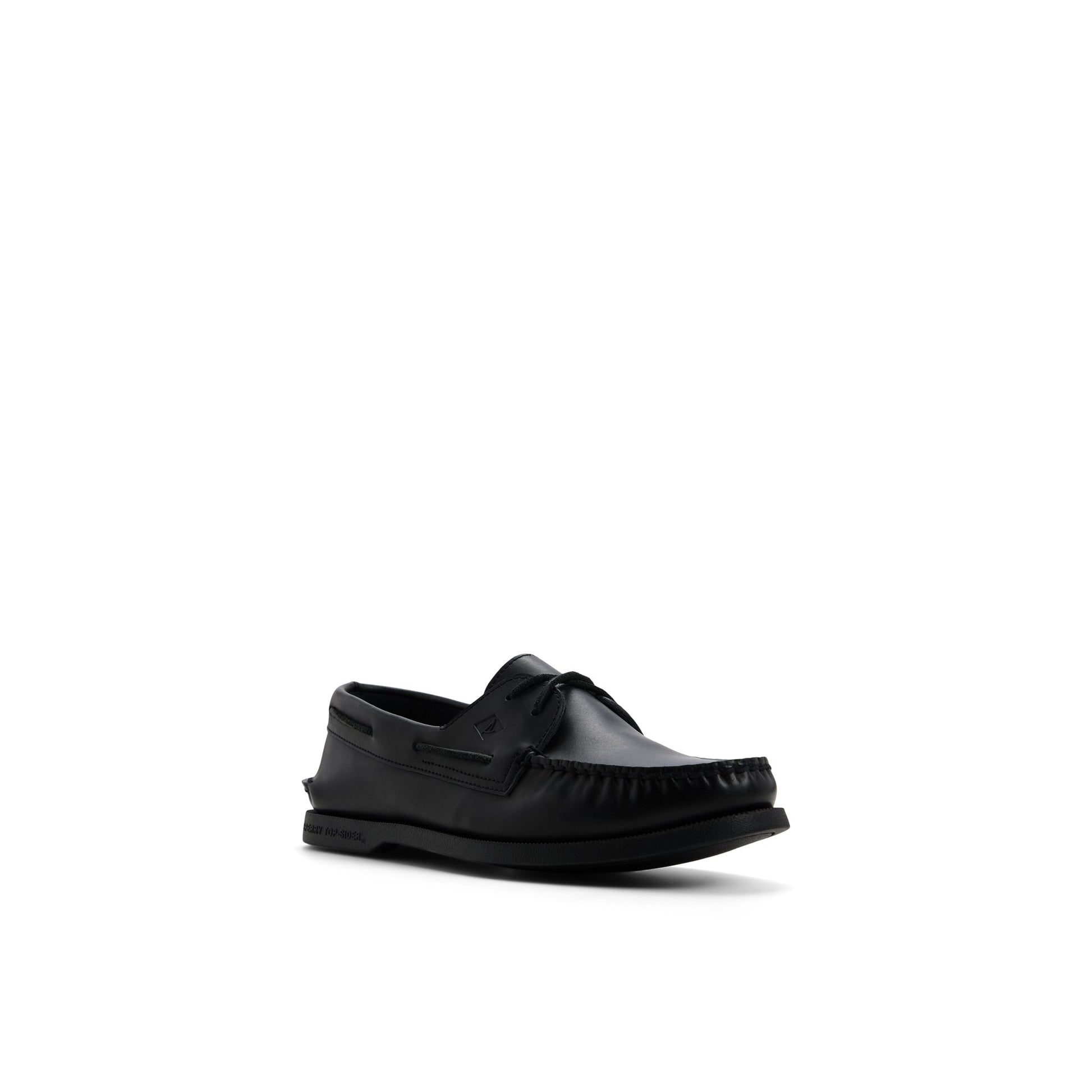 Side view of Other black Authentic Original™ 2-Eye Cross Lace Boat Shoe Boat Shoe