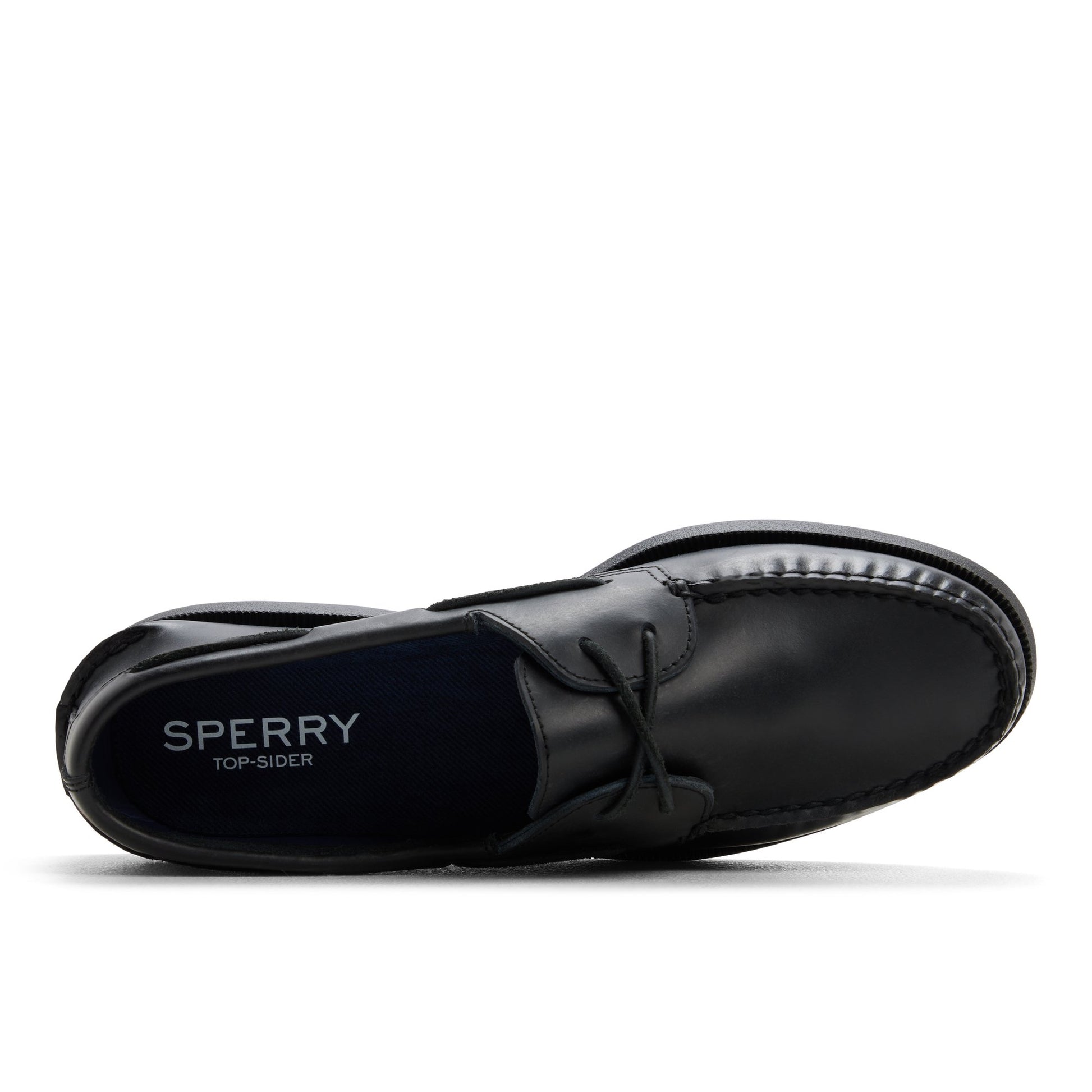 Top-down view of the Other black Authentic Original™ 2-Eye Cross Lace Boat Shoe Boat Shoe