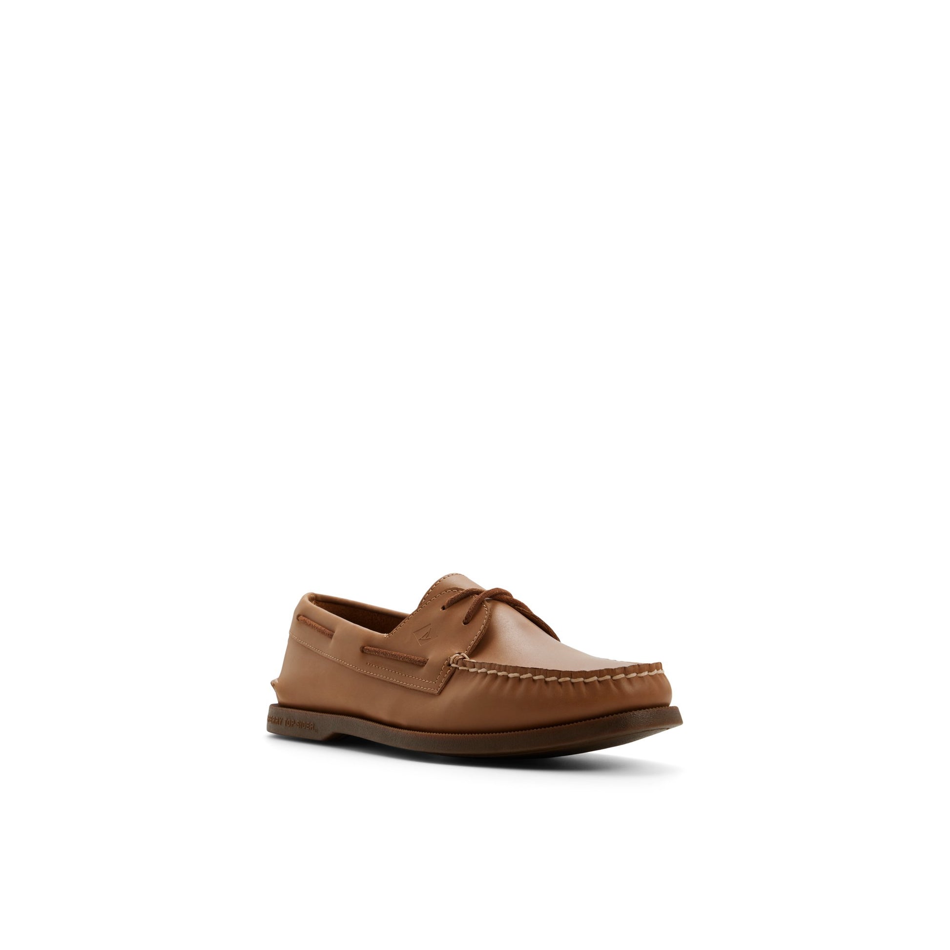Side view of Royal brown Authentic Original™ 2-Eye Cross Lace Boat Shoe Boat Shoe