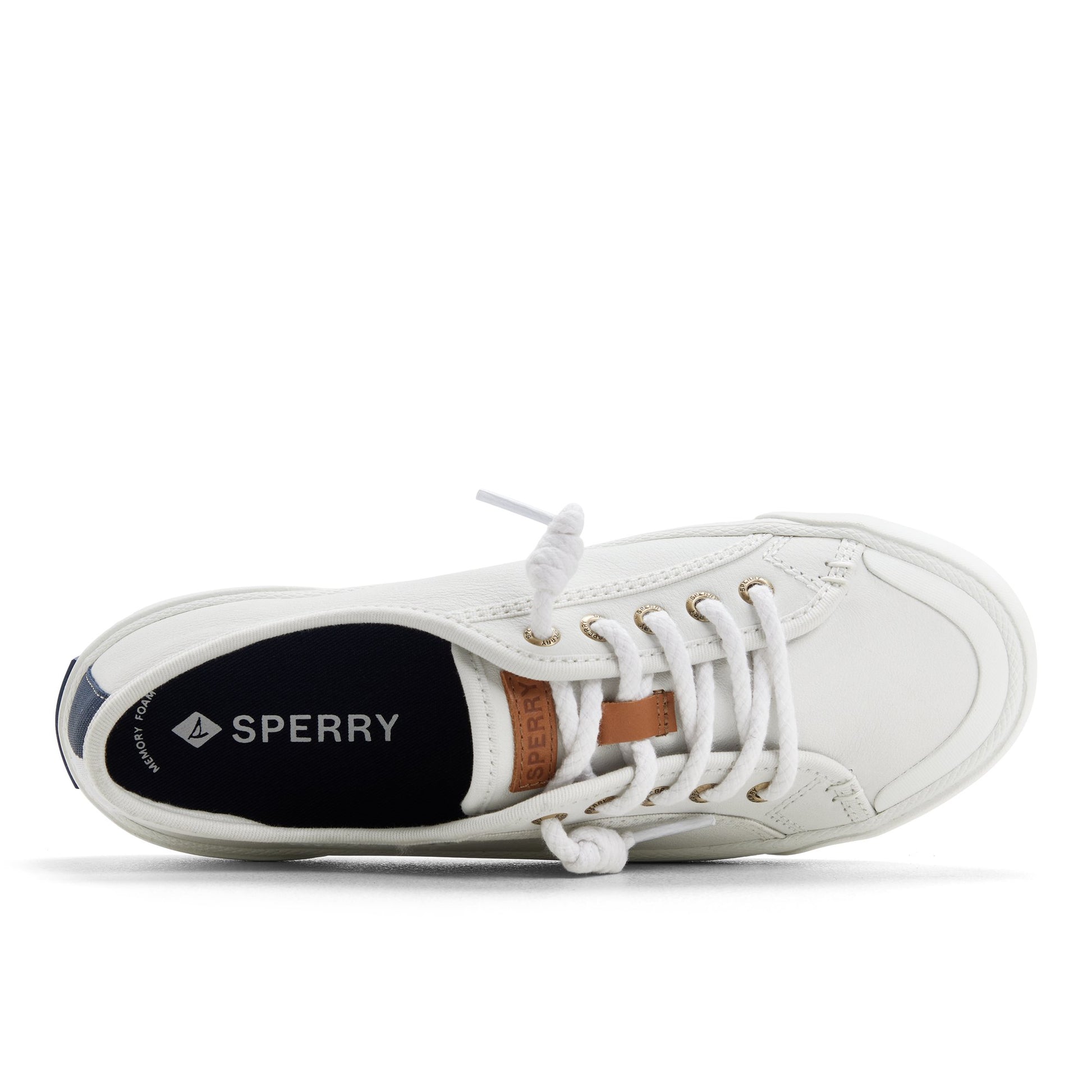 Top-down view of the White Pierwave 2 Lace to Toe Sneaker Low Top Sneakers