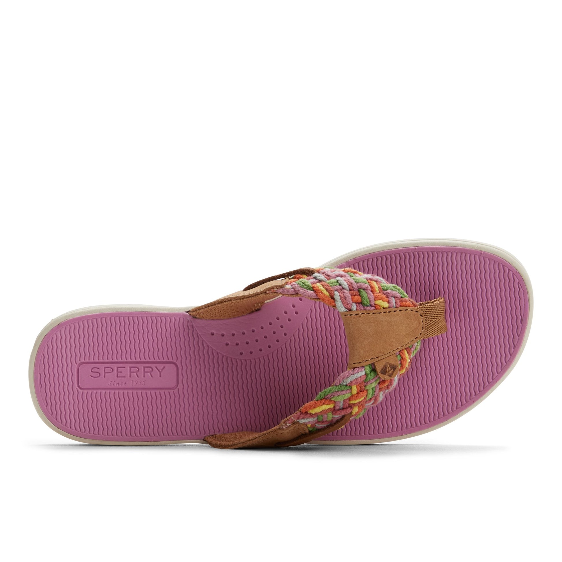 Top-down view of the Bright multi Parrotfish Sandal