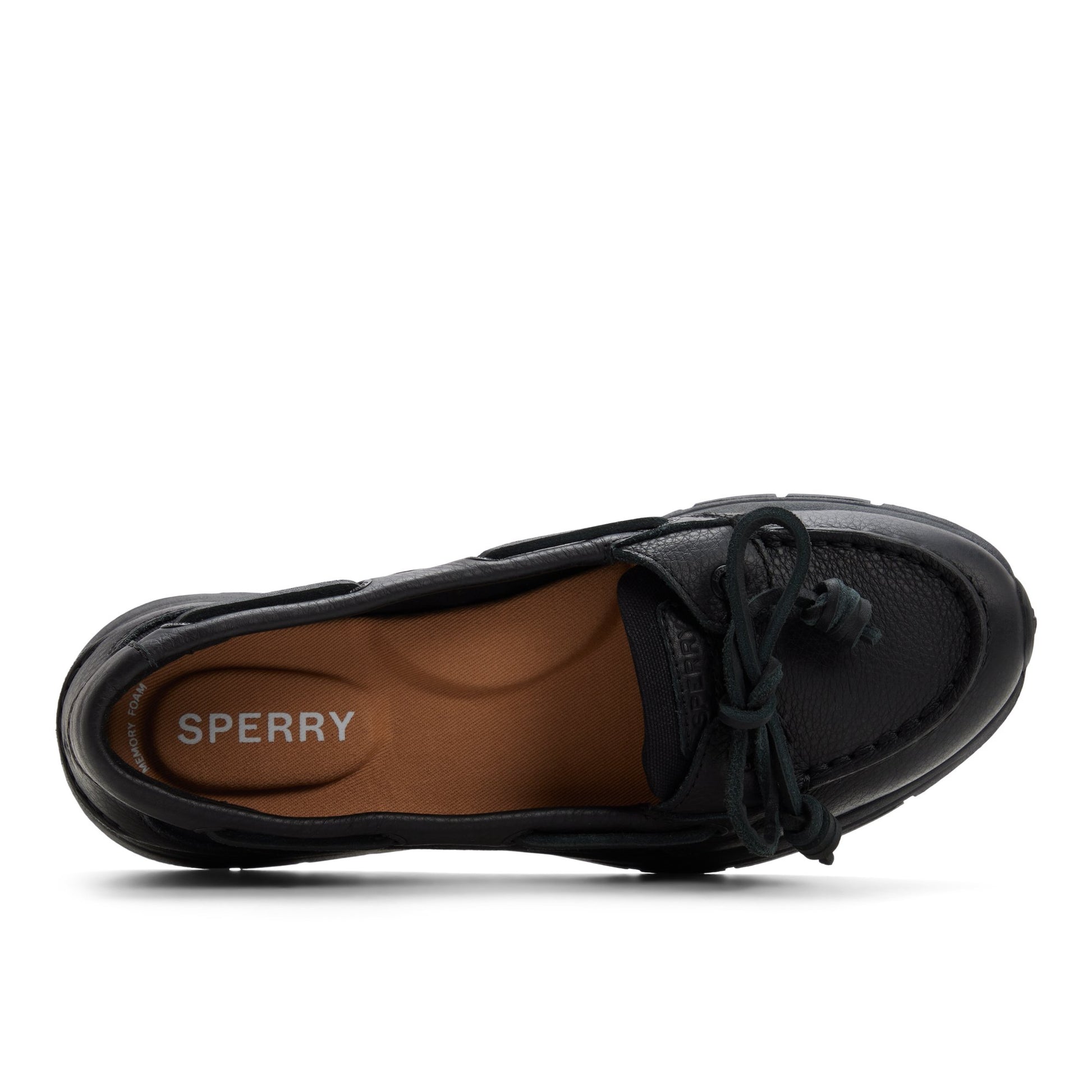 Top-down view of the Black Daisyfish 1 Eye Boat Shoe Boat Shoe