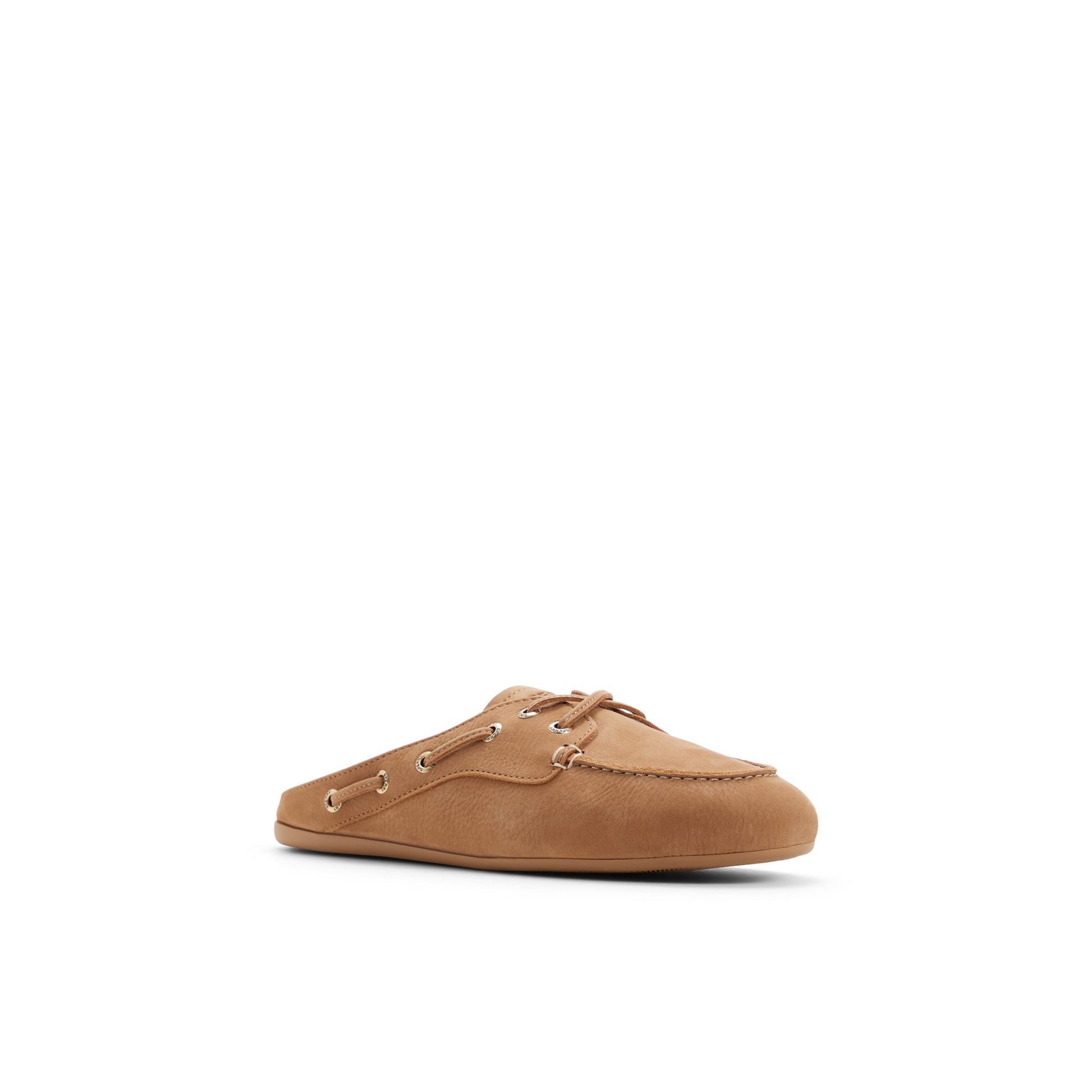 Side view of Tan Slim Boat Mule Boat Shoe