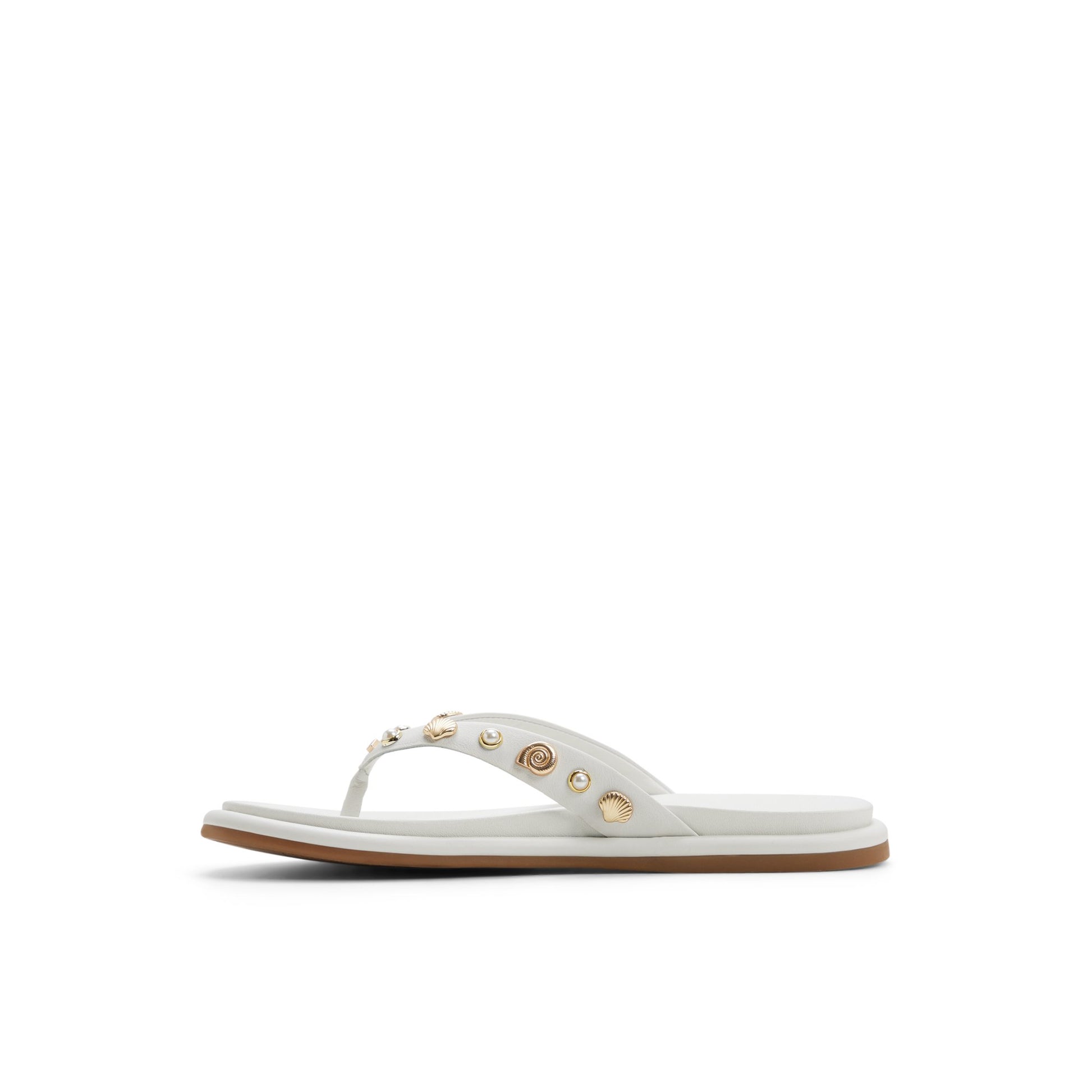 Three-quarter angle of Other white Isla Thong Sandal 's back side