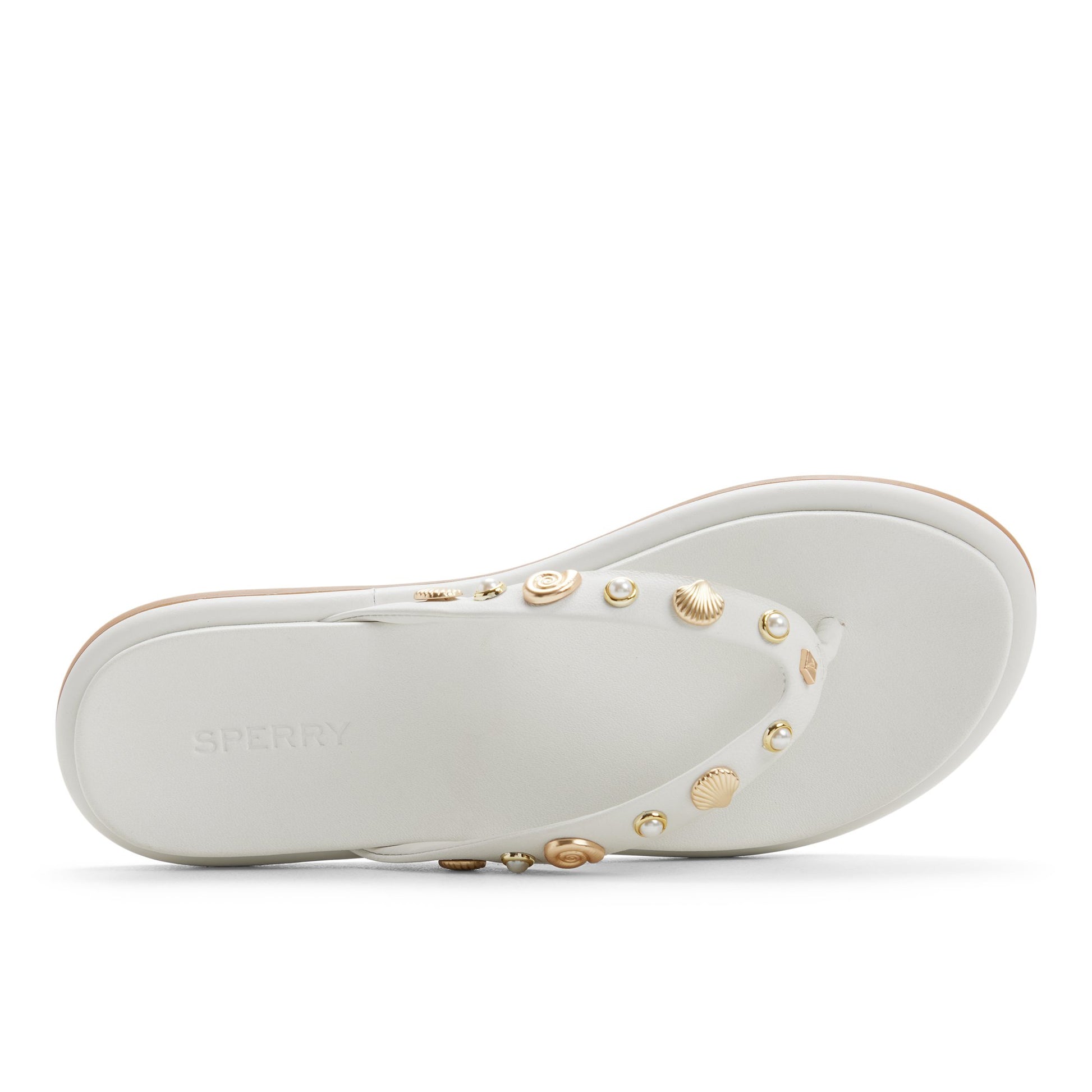 Top-down view of the Other white Isla Thong Sandal