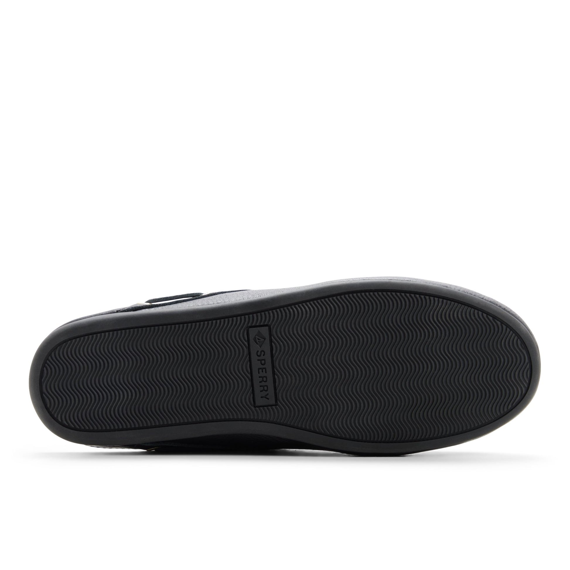 Close-up of the Black Slim Boat Mule Boat Shoe