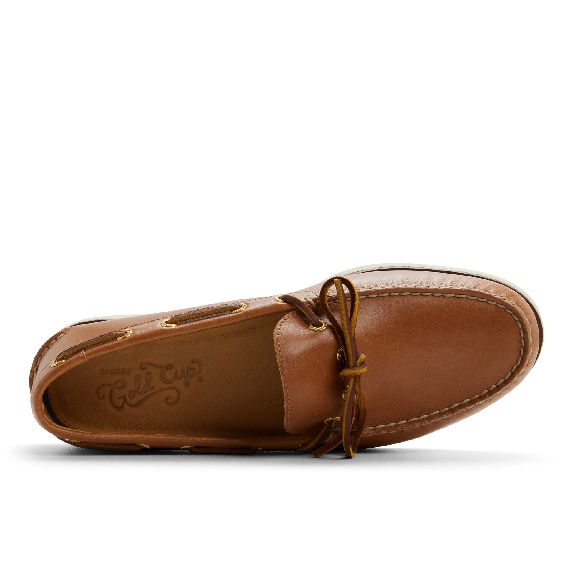 Top-down view of the Tan Gold Cup™ Authentic Original™ 2-Eye Boat Shoe