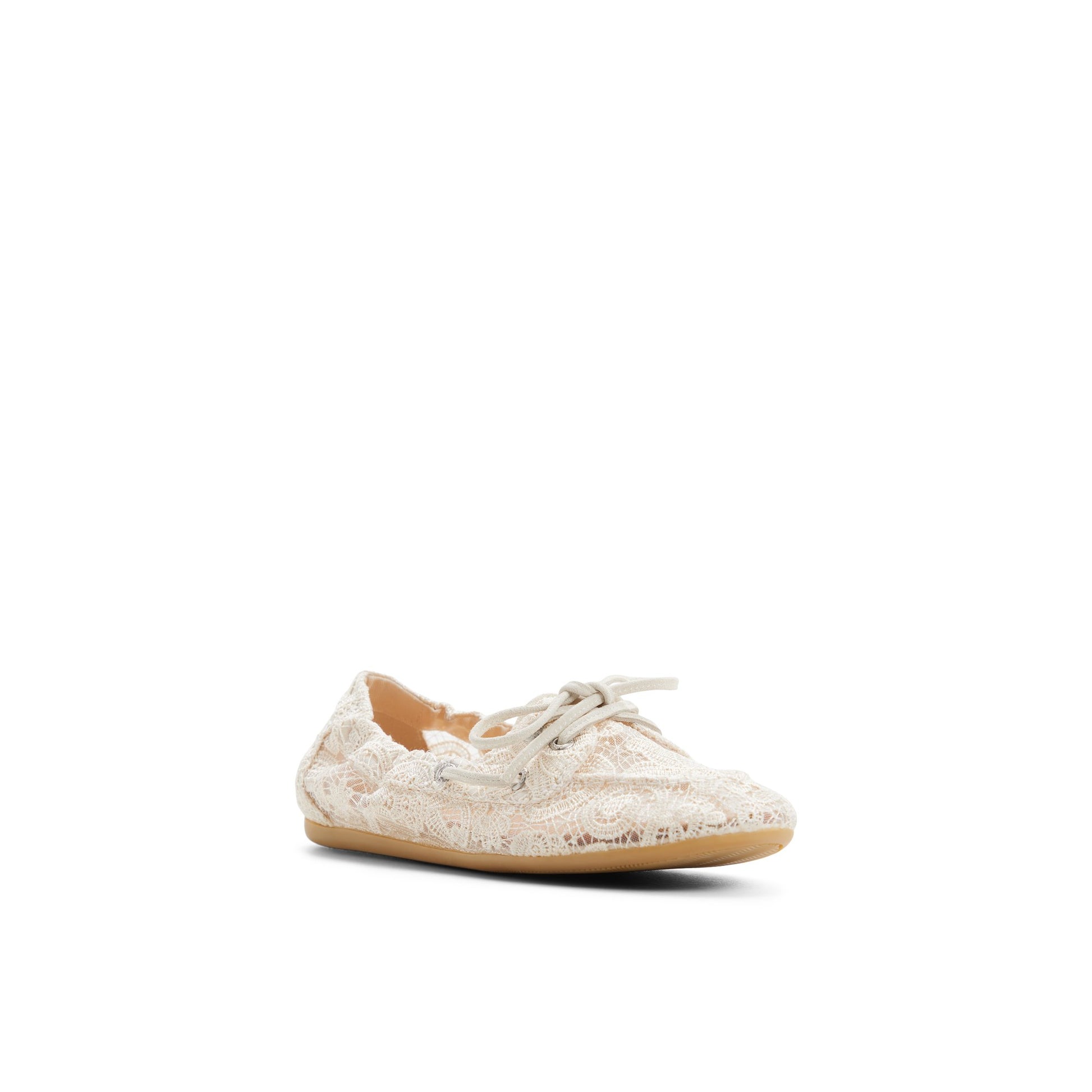 Side view of Cream Slim Sail Boat Shoe Boat Shoe