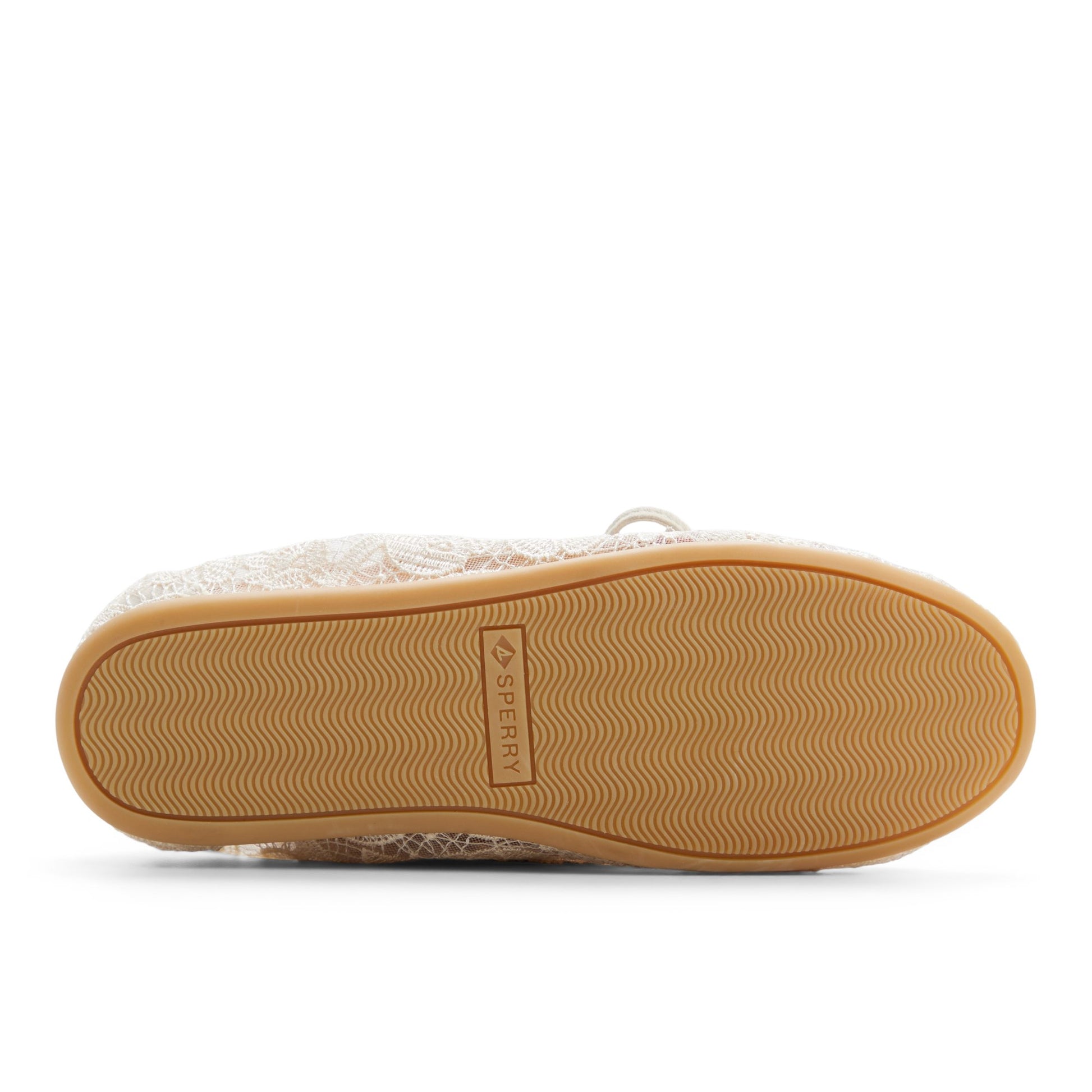 Close-up of the Cream Slim Sail Boat Shoe Boat Shoe