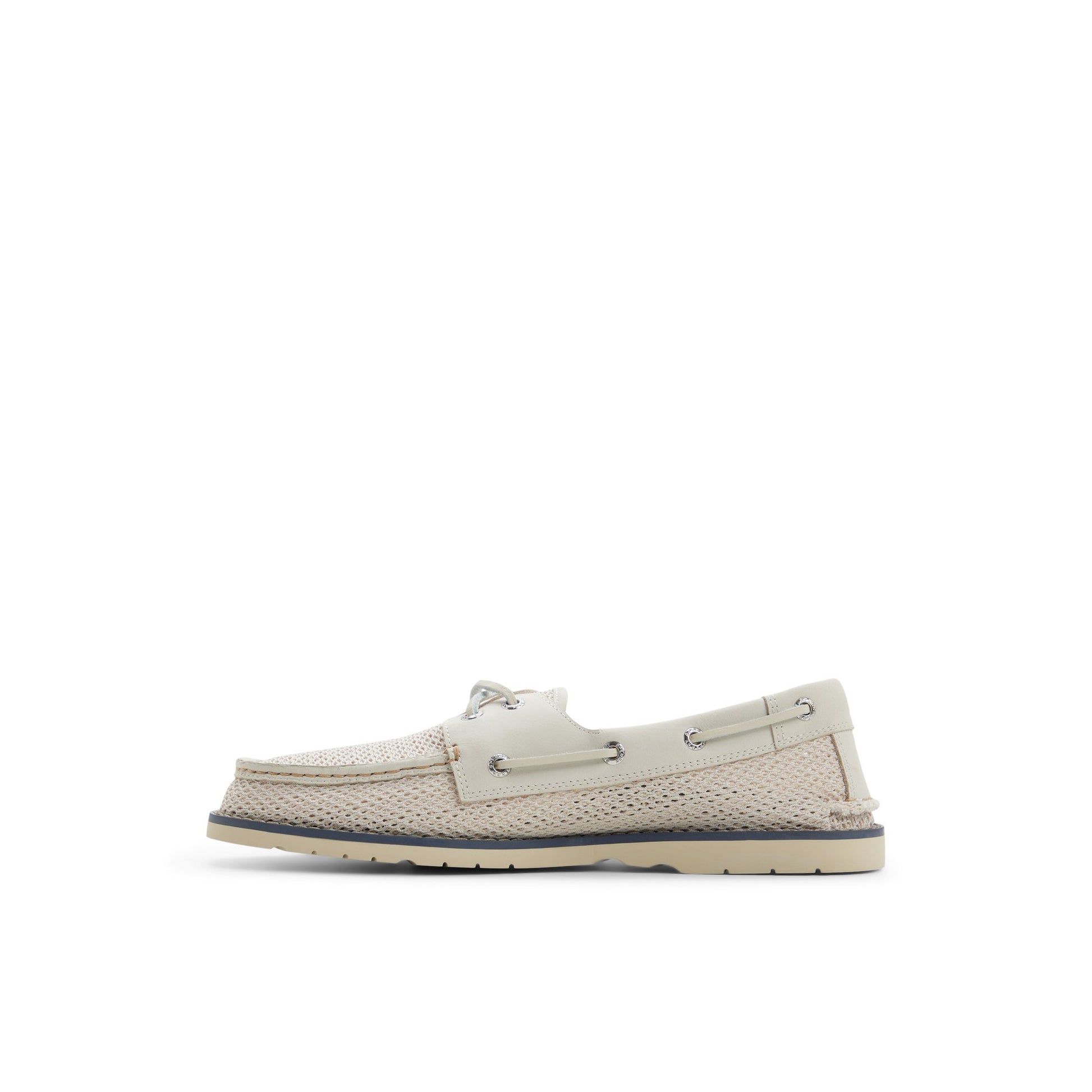 Three-quarter angle of White Ripple Resort Boat Shoe 's back side