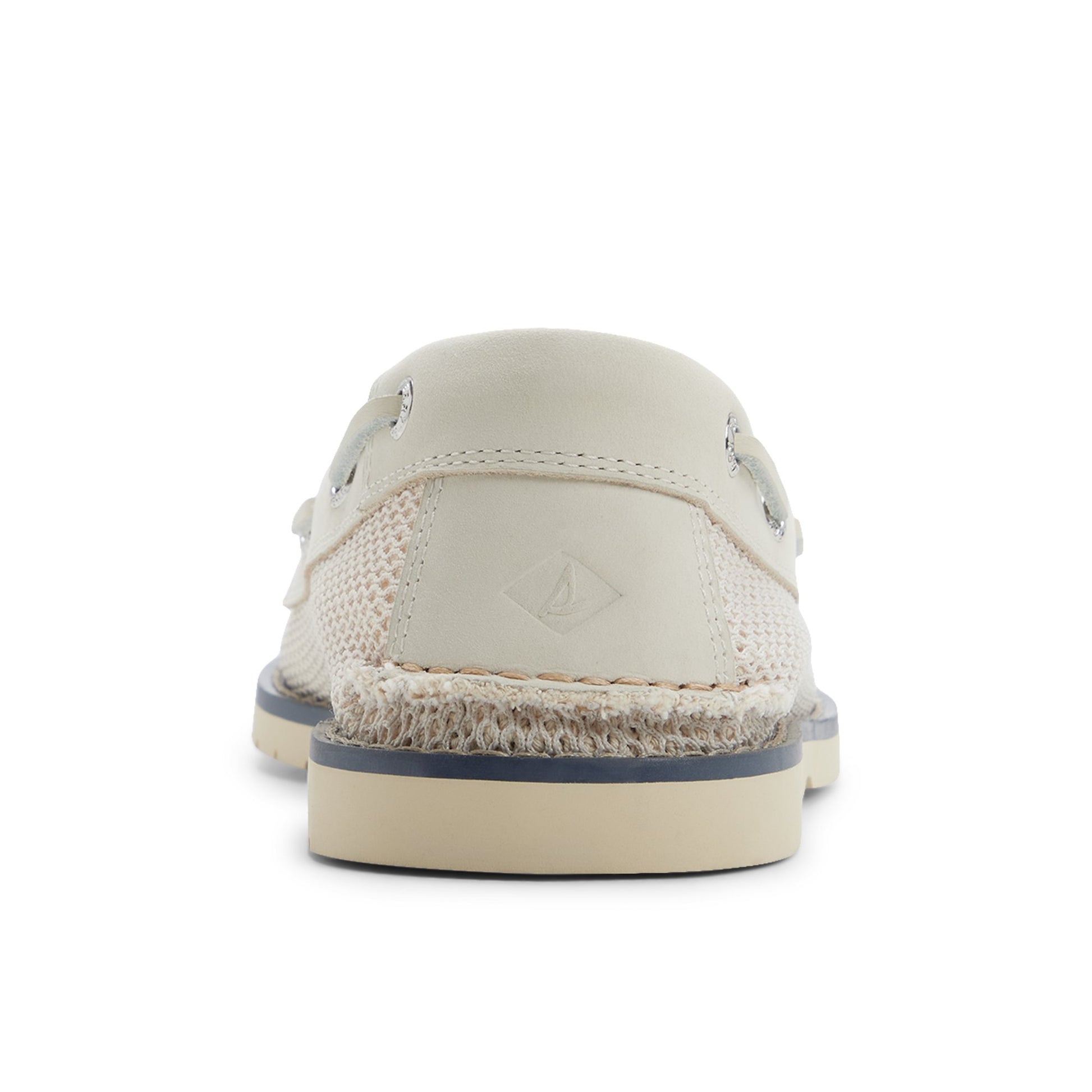 Three-quarter angle of White Ripple Resort Boat Shoe 's front side