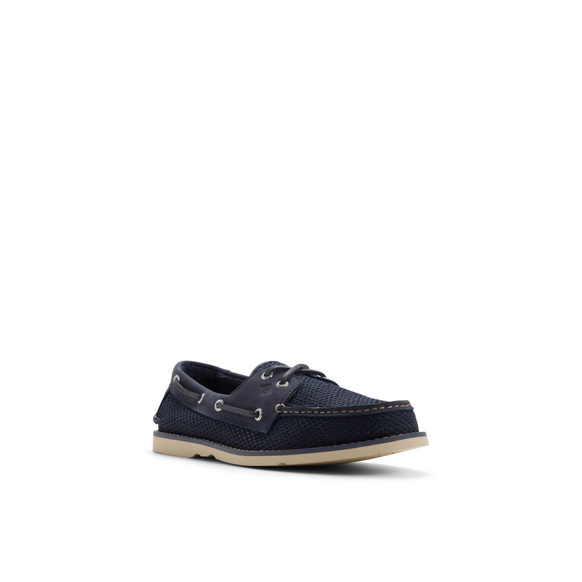 Side view of Navy Ripple Resort Boat Shoe