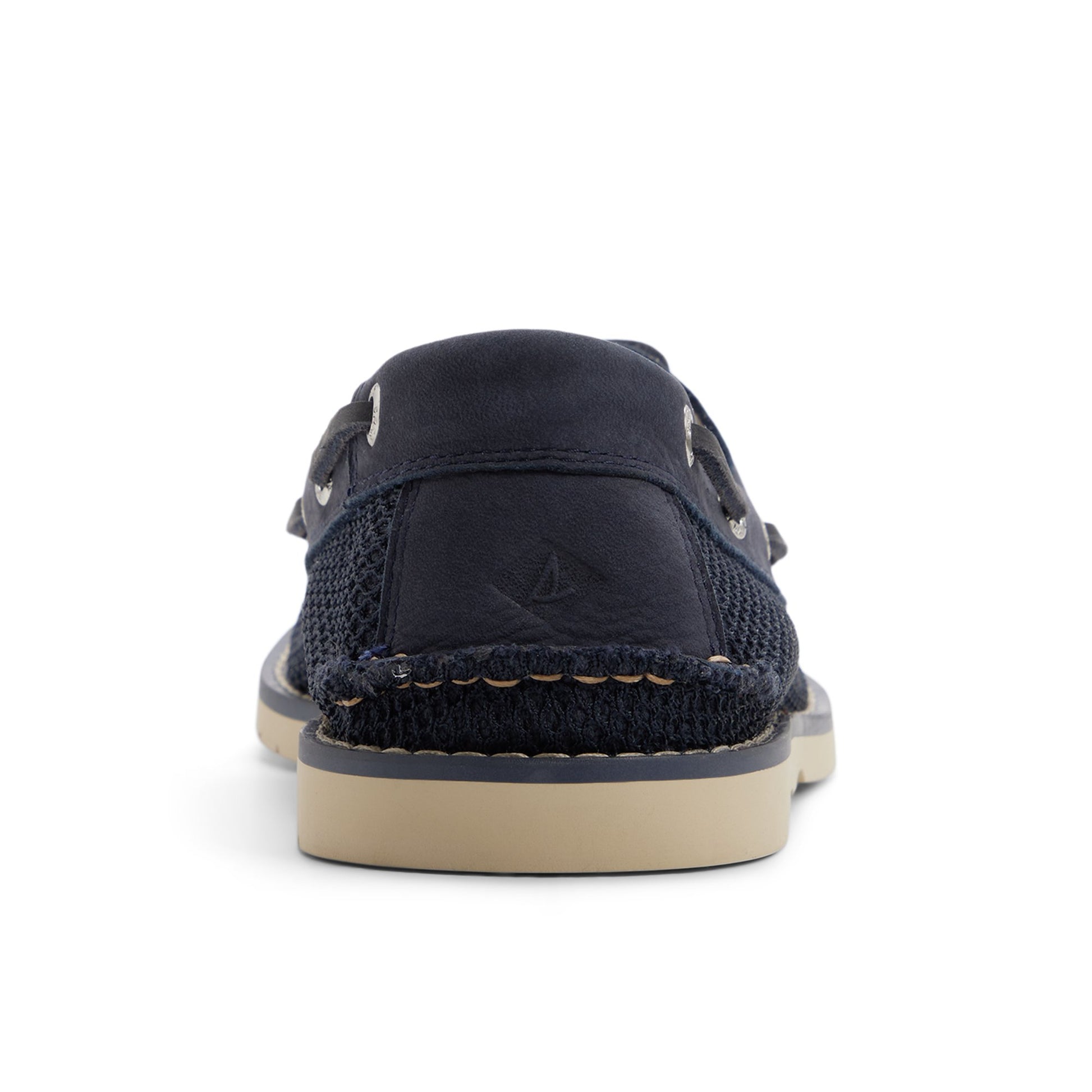 Three-quarter angle of Navy Ripple Resort Boat Shoe 's front side