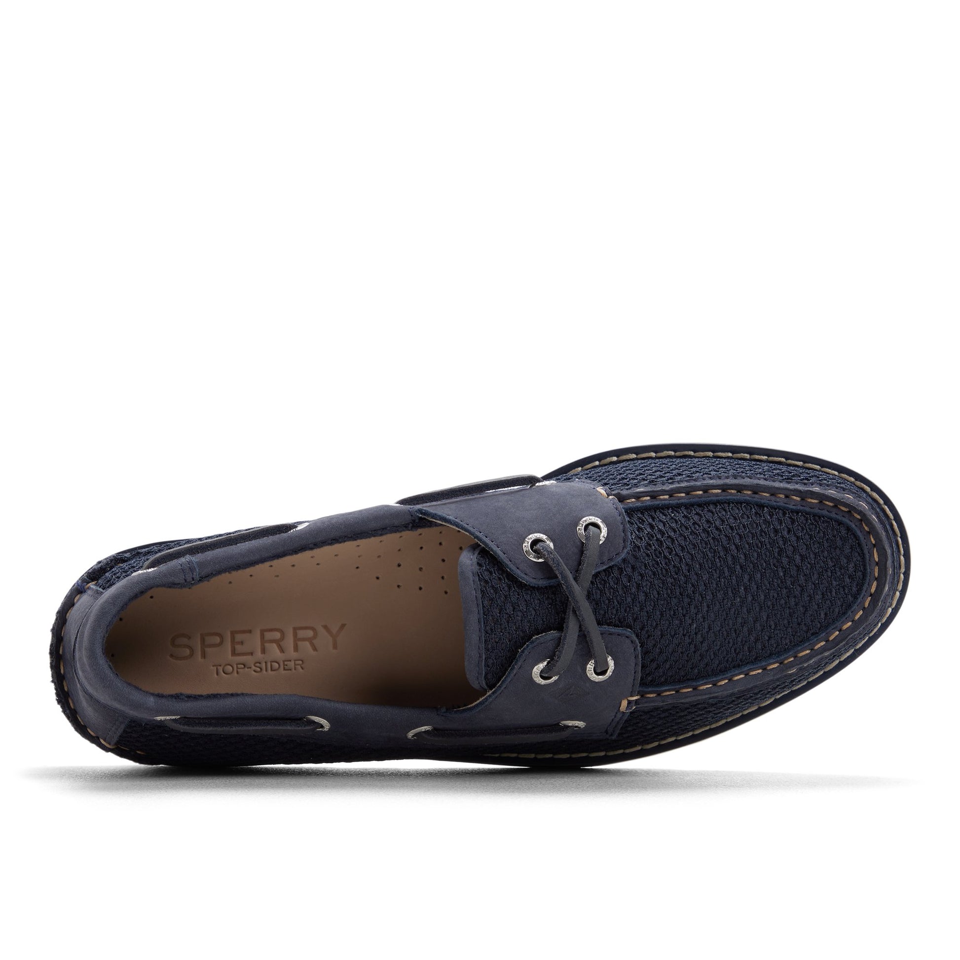 Top-down view of the Navy Ripple Resort Boat Shoe