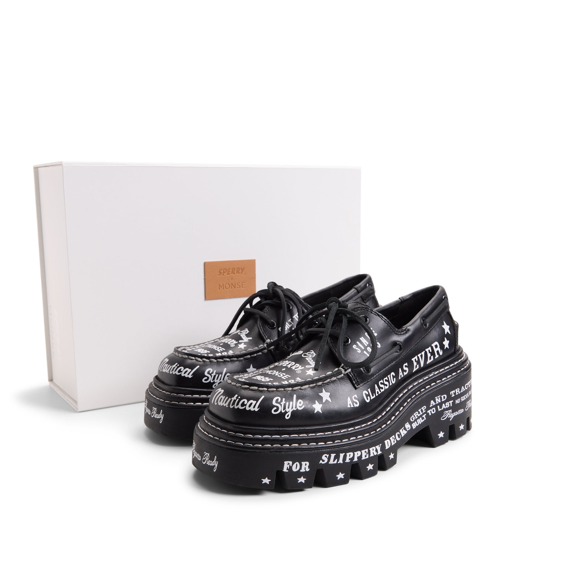 Sperry x MONSE Authentic Original™ 2-Eye Lug Boat Shoe Black