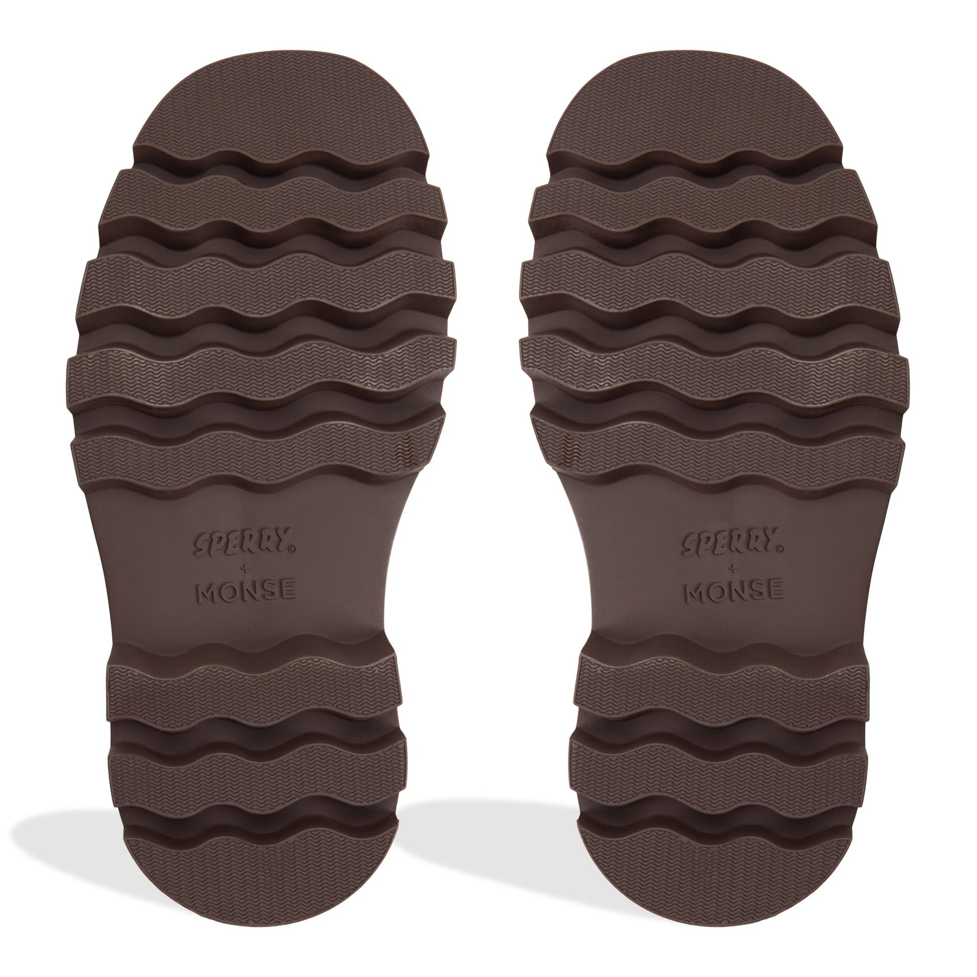 Close-up of the Amaretto Sperry x MONSE Authentic Original™ 2-Eye Lug Boat Shoe