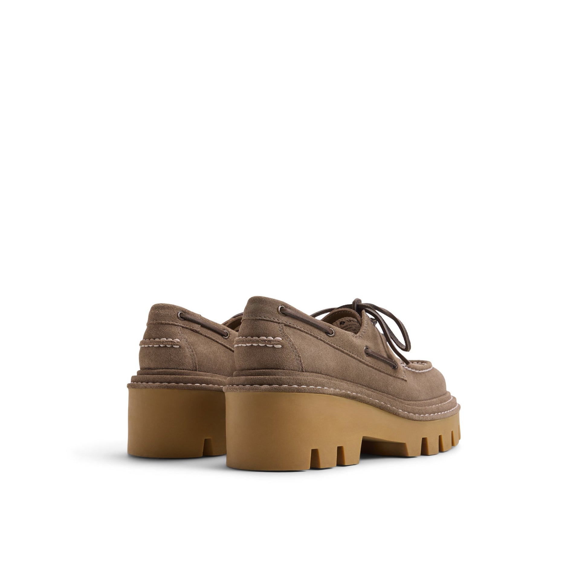 Three-quarter angle of Khaki Sperry x MONSE Authentic Original™ 2-Eye Lug Boat Shoe 's front side