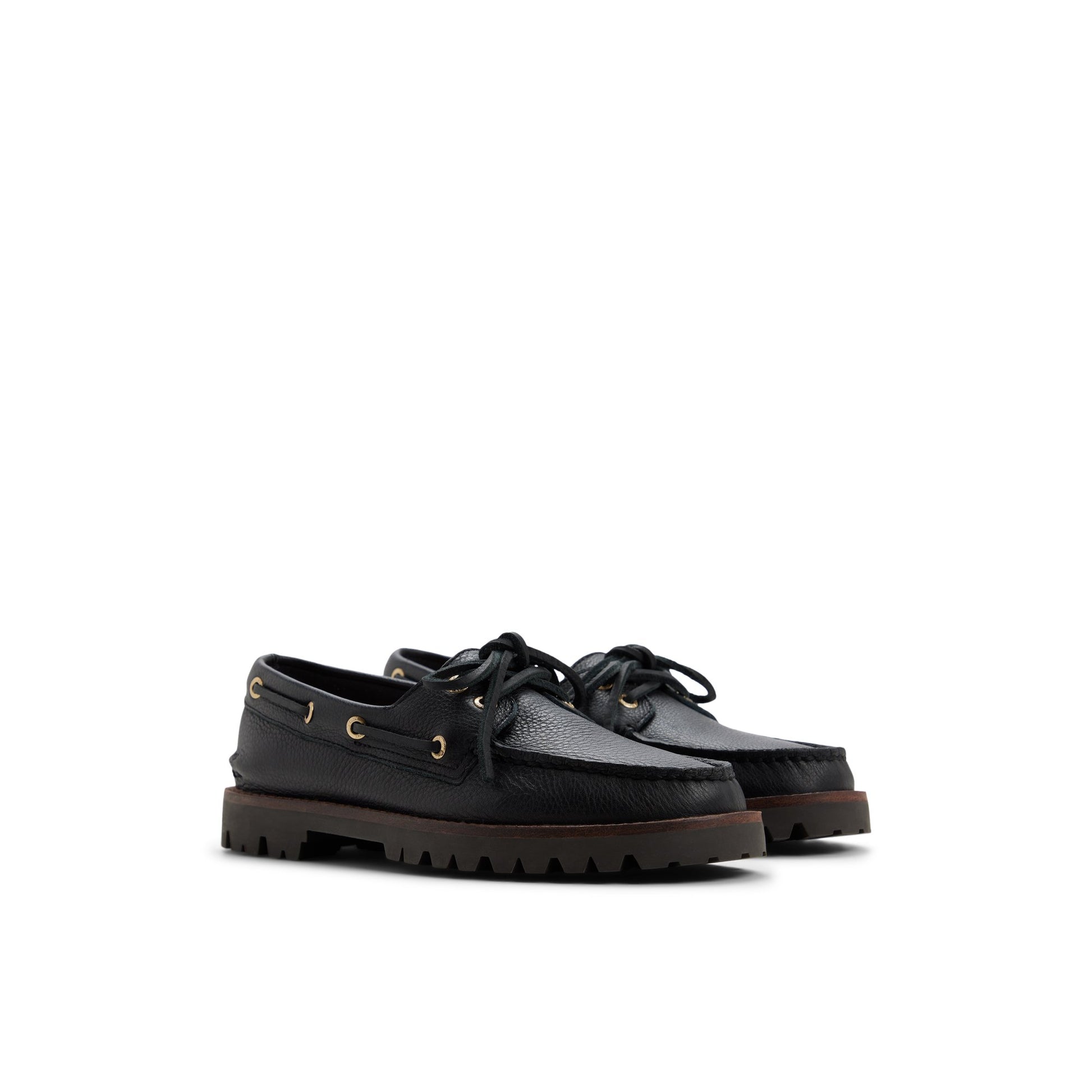 Side view of Black Sperry x Aritzia Authentic Original™ 2 Eye Lug Loafers