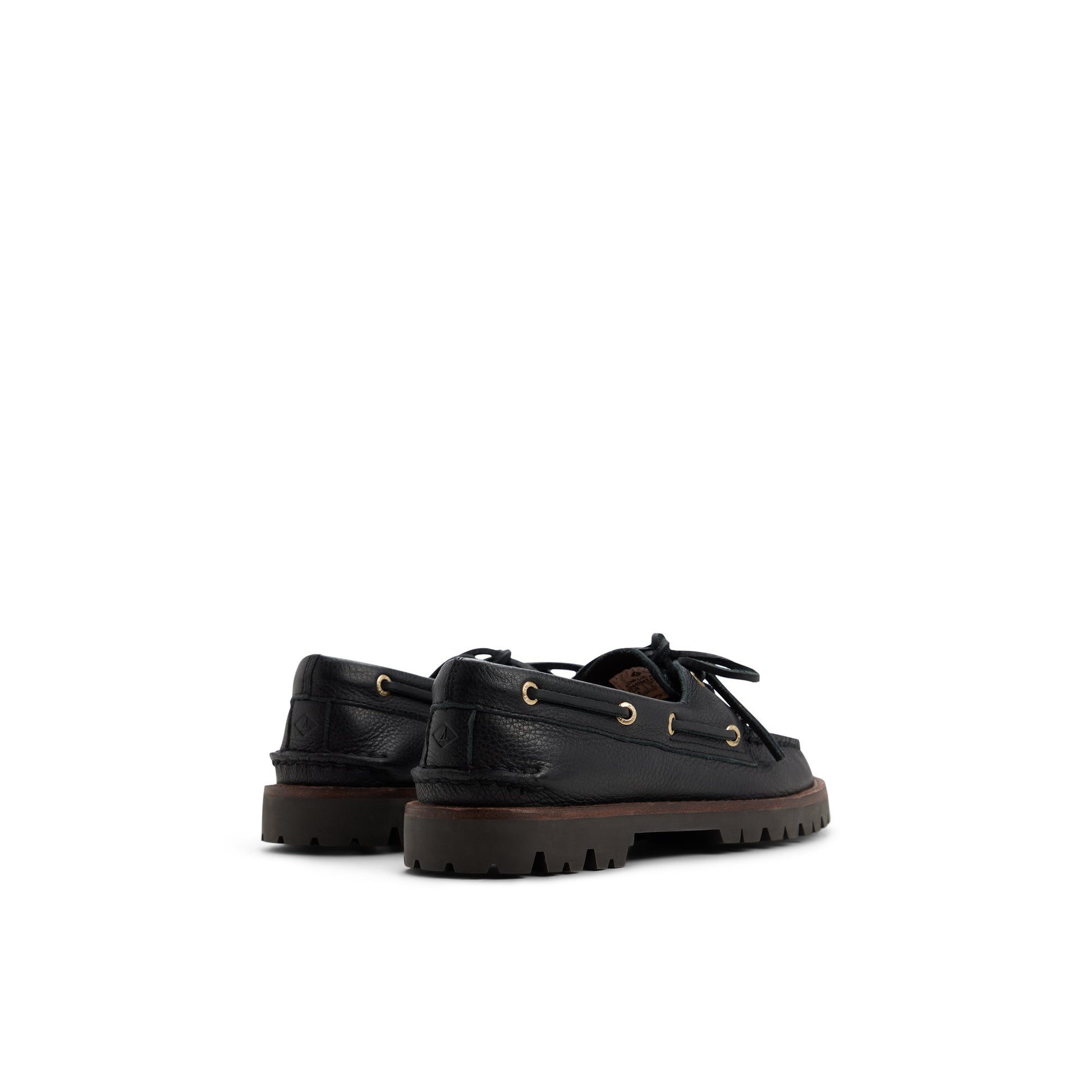 Three-quarter angle of Black Sperry x Aritzia Authentic Original™ 2 Eye Lug Loafers's front side