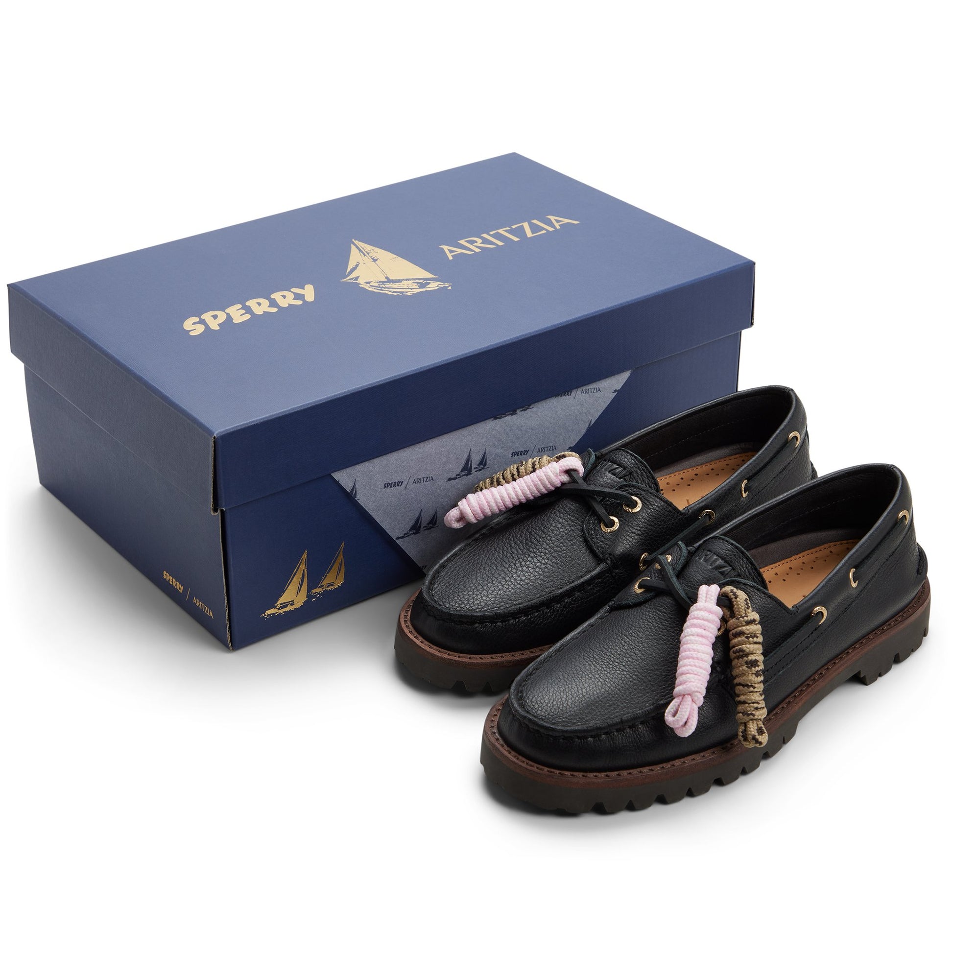 Sperry Top-sider Sperry X Aritzia Authentic Original 2 Eye Lug in Black, 9 Sperry Top-sider Sperry X Aritzia Authentic Original 2 Eye Lug in Black, 9