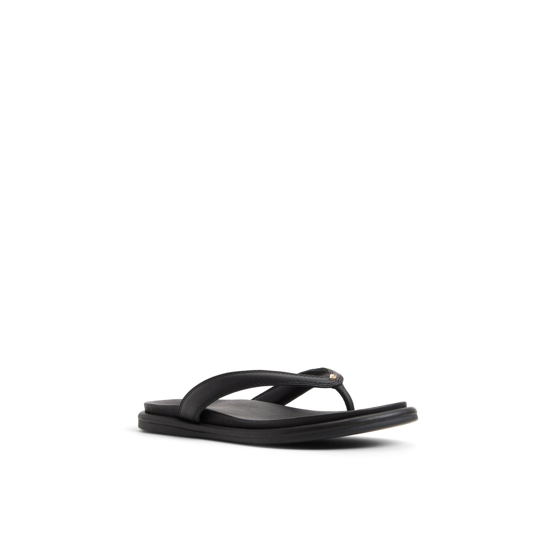 Side view of Black/black Isla Thong Sandal Flip Flop Thong Sandals
