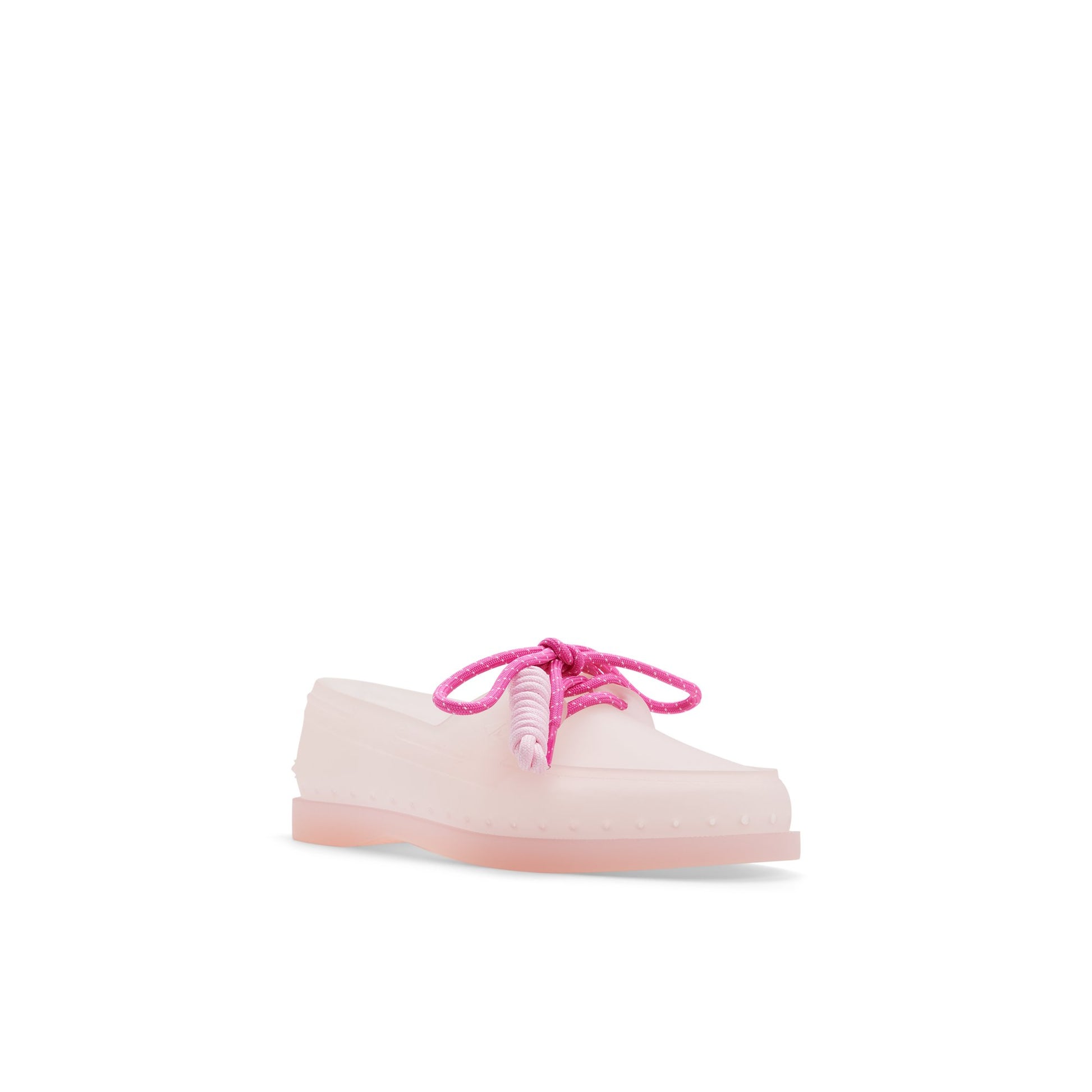 Side view of Pink Authentic Original™  2-Eye Jelly Boat Shoe