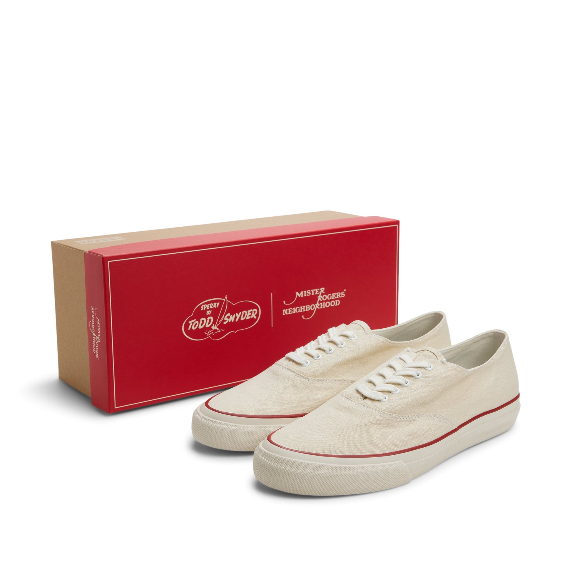 View of Vintage Ecru Sperry x Todd Snyder x Mister Rogers' Neighborhood CVO Sneaker Reissue Low Top Sneakers's sole